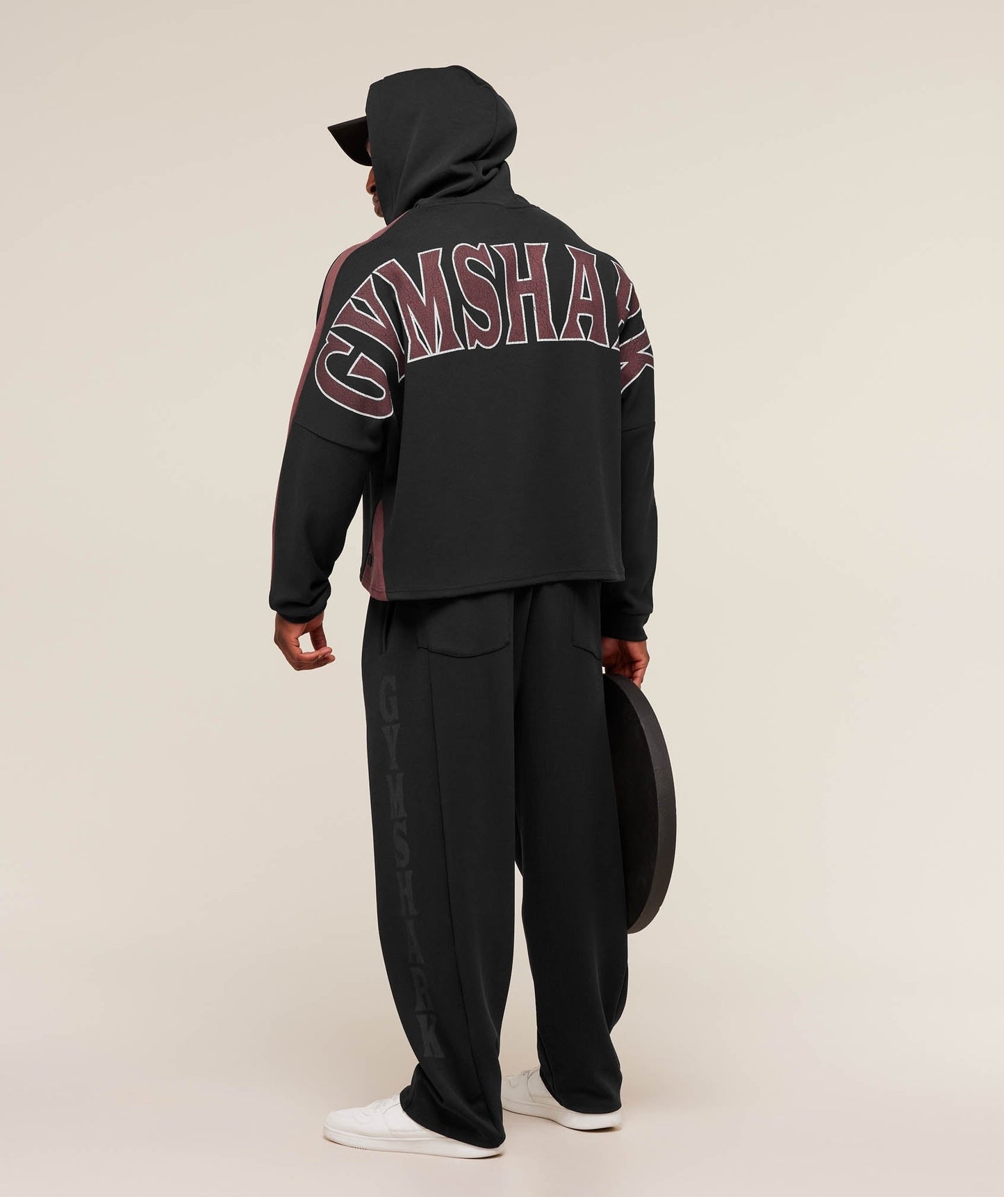 Gymshark Bodybuilding Zip Up Hoodie - GS Black/GS Burgundy Brown