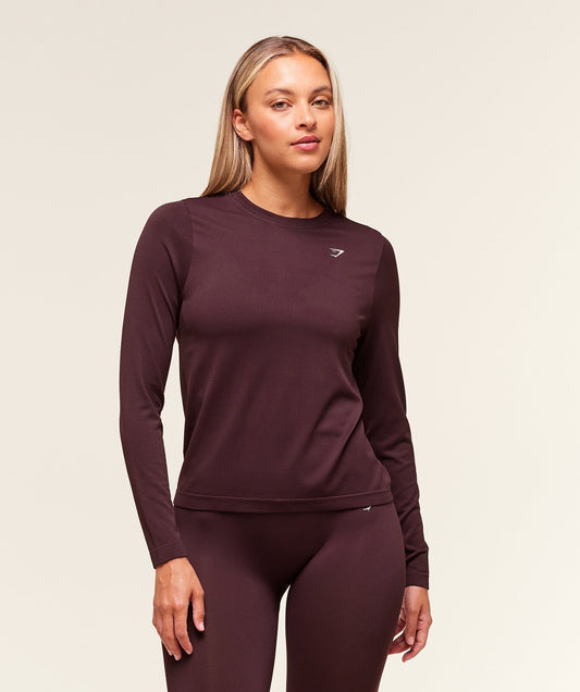Gymshark Everyday Seamless Long Sleeve Top - Cherry Purple