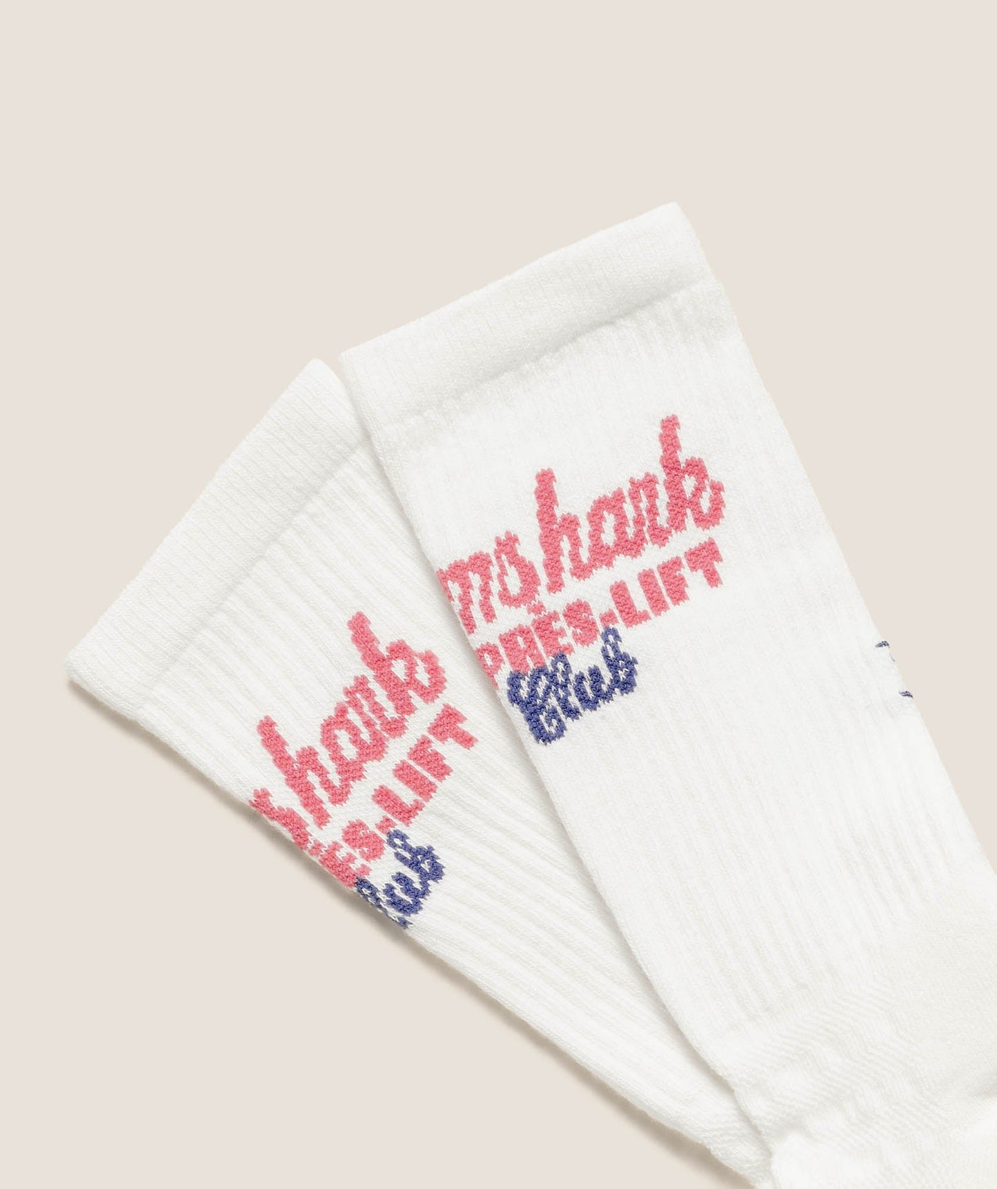 Gymshark Apres Lift Graphic Crew Sock Single - Soft White