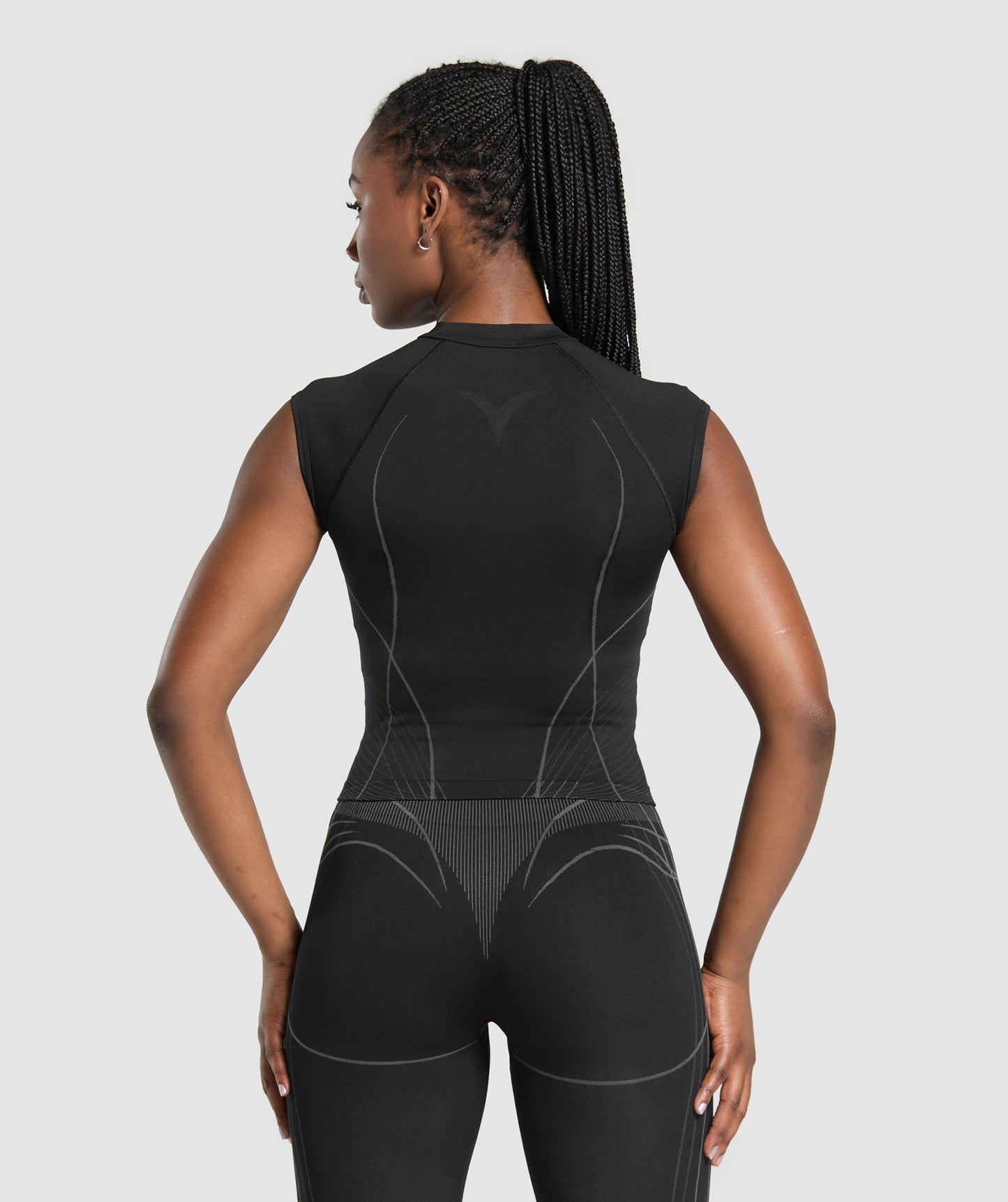 Gymshark Apex Seamless Midi T-Shirt - Black/Graphite Grey