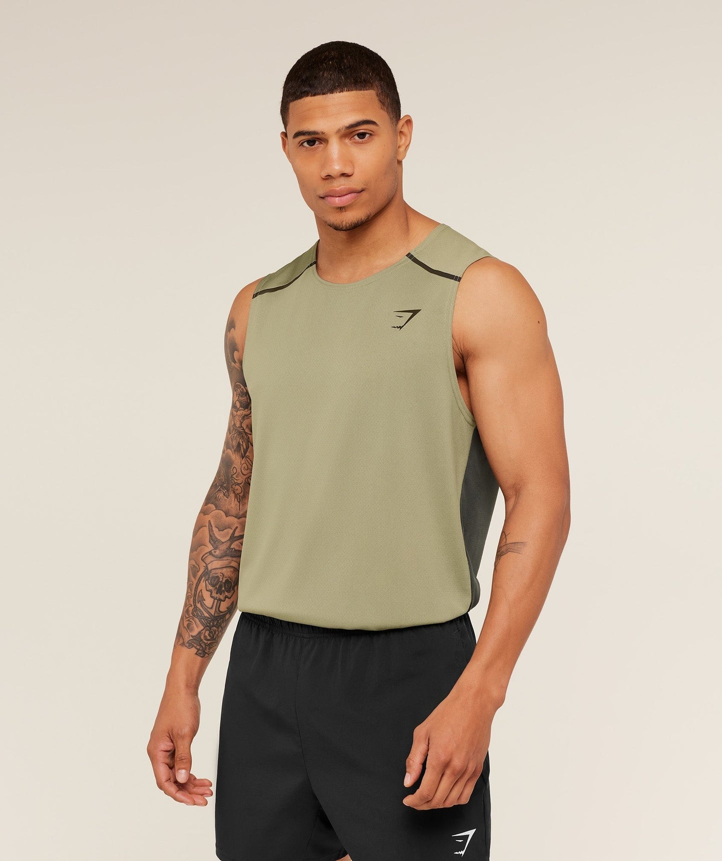 Gymshark Arrival Contrast Tank - Grounded Green / Strength Green