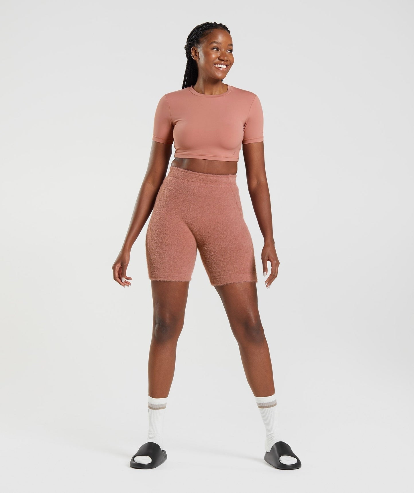 DNU Gymshark Whitney Short Sleeve Crop Top - Canyon Red