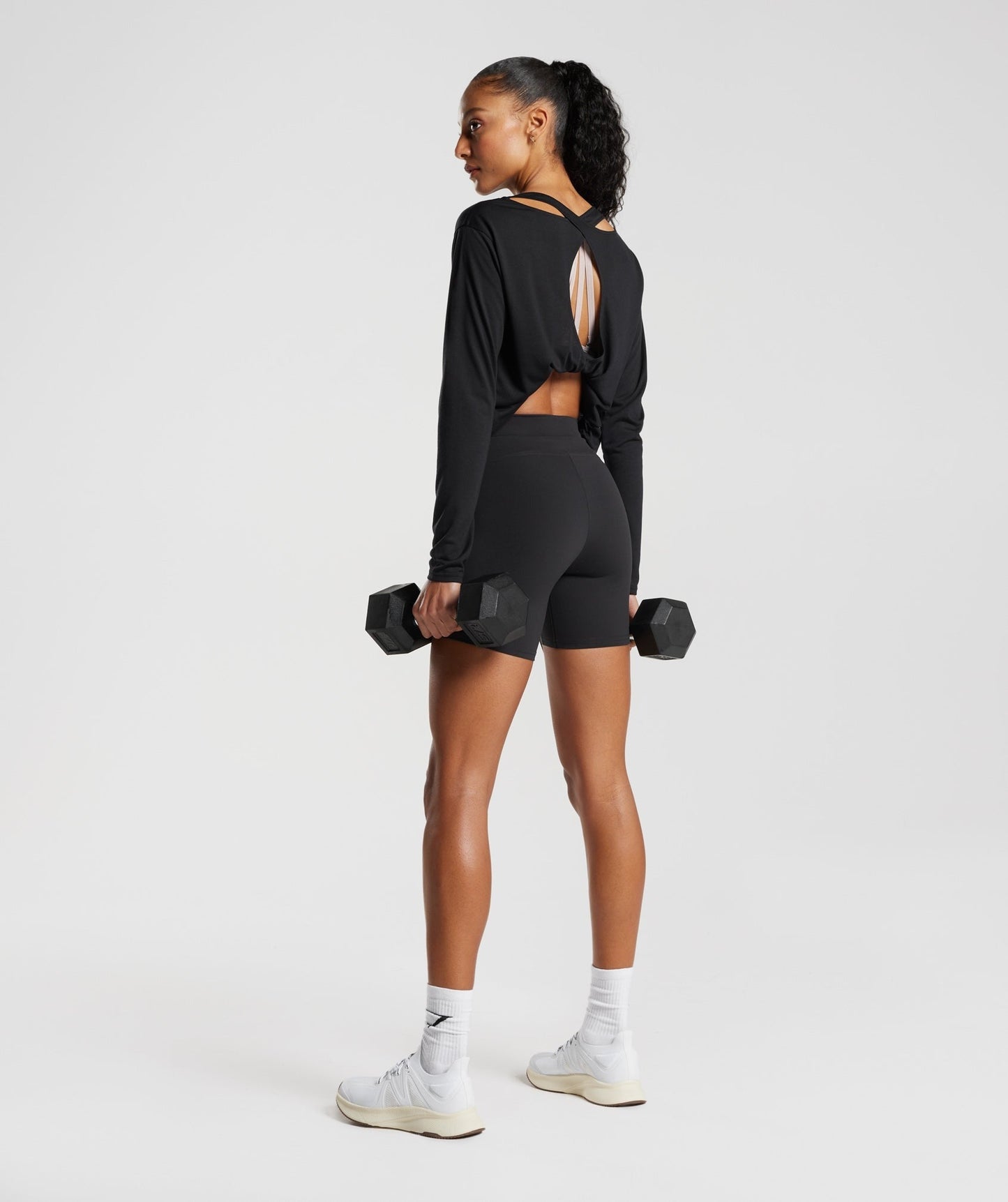 Gymshark Super Soft Cut-Out Long Sleeve Top - Black