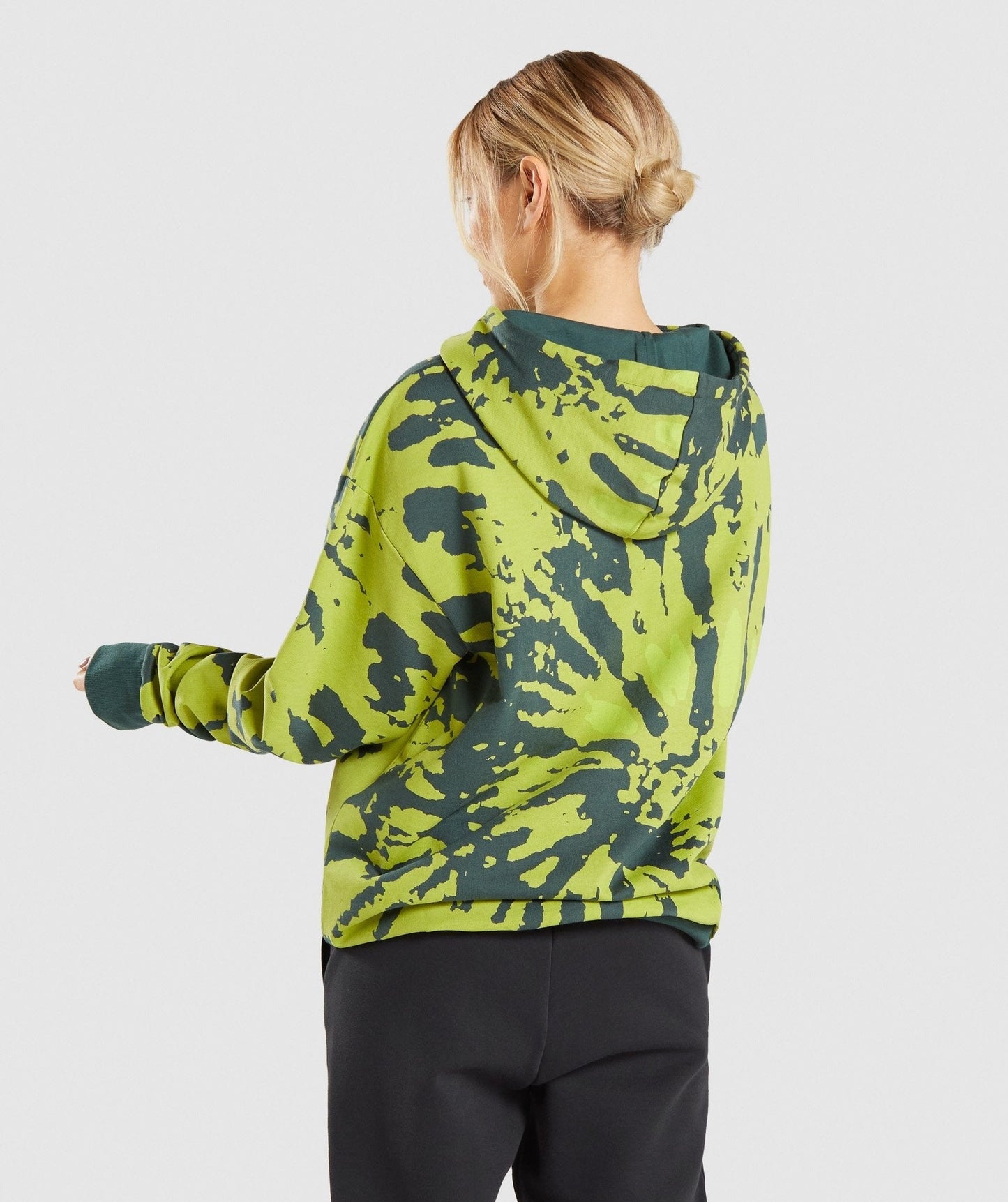 Gymshark Colour Burst Hoodie - Dark Green Print