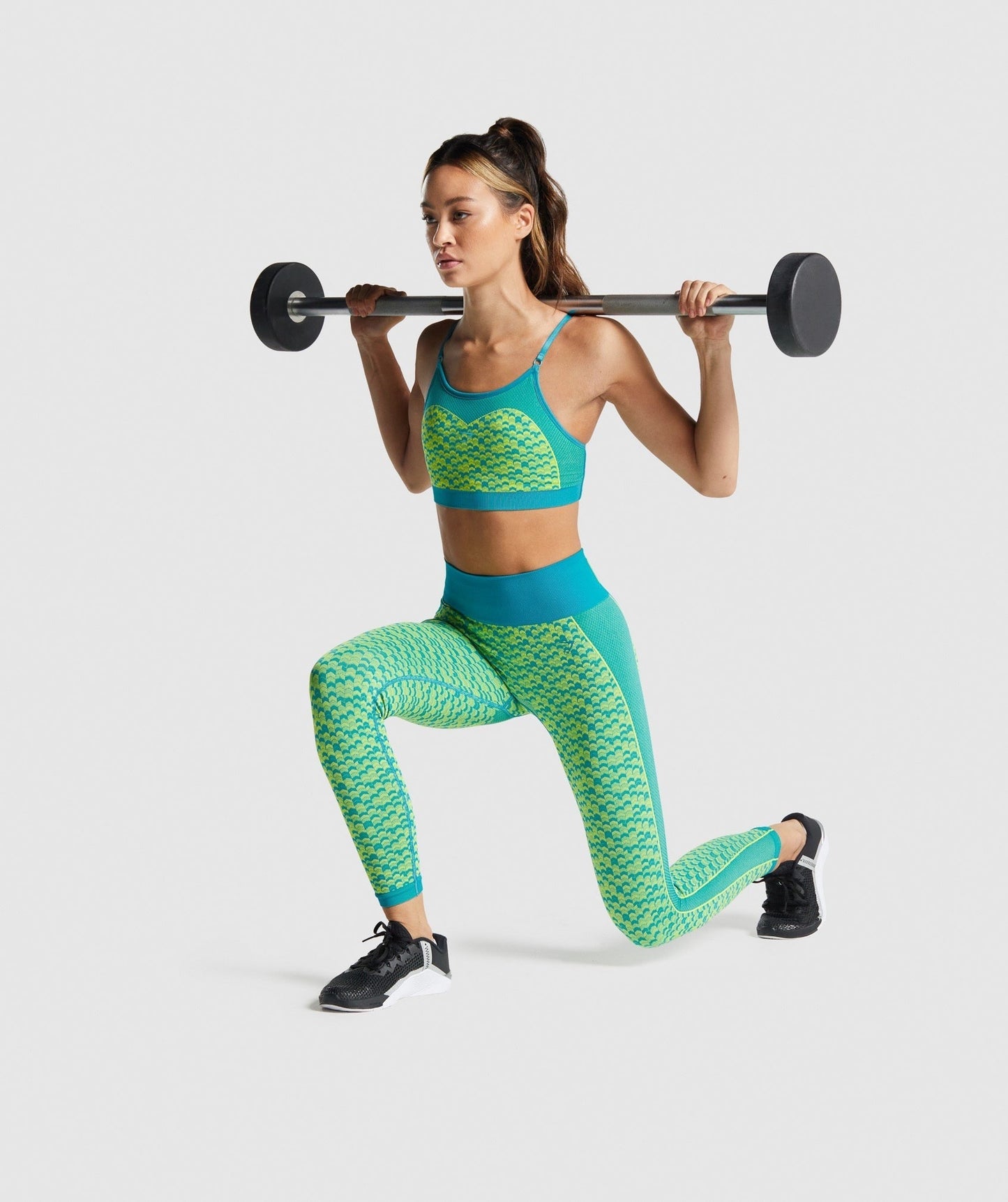 Gymshark WTFlex Seamless Strappy Sports Bra - Chevron | Blue