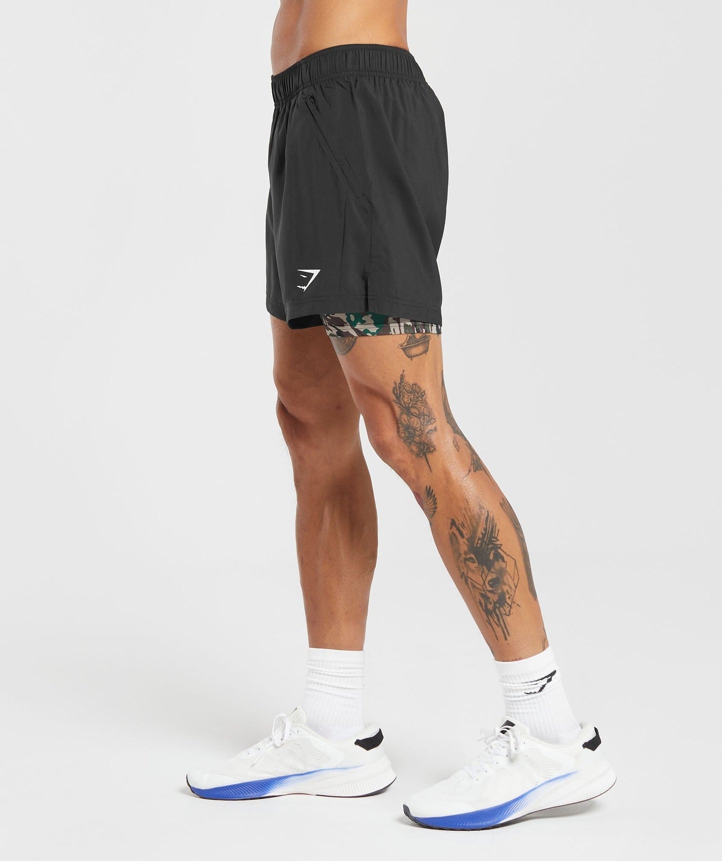 Gymshark Sport 5" 2 in 1 Shorts - Black/Cement Brown