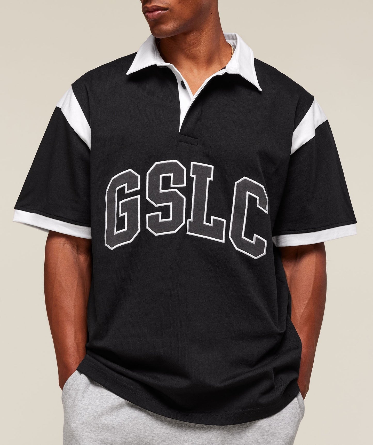Gymshark GSLC Retro Polo Shirt - Black/White