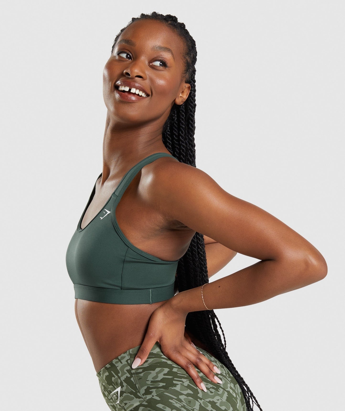 Gymshark Scoop Neck Sports Bra - Obsidian Green
