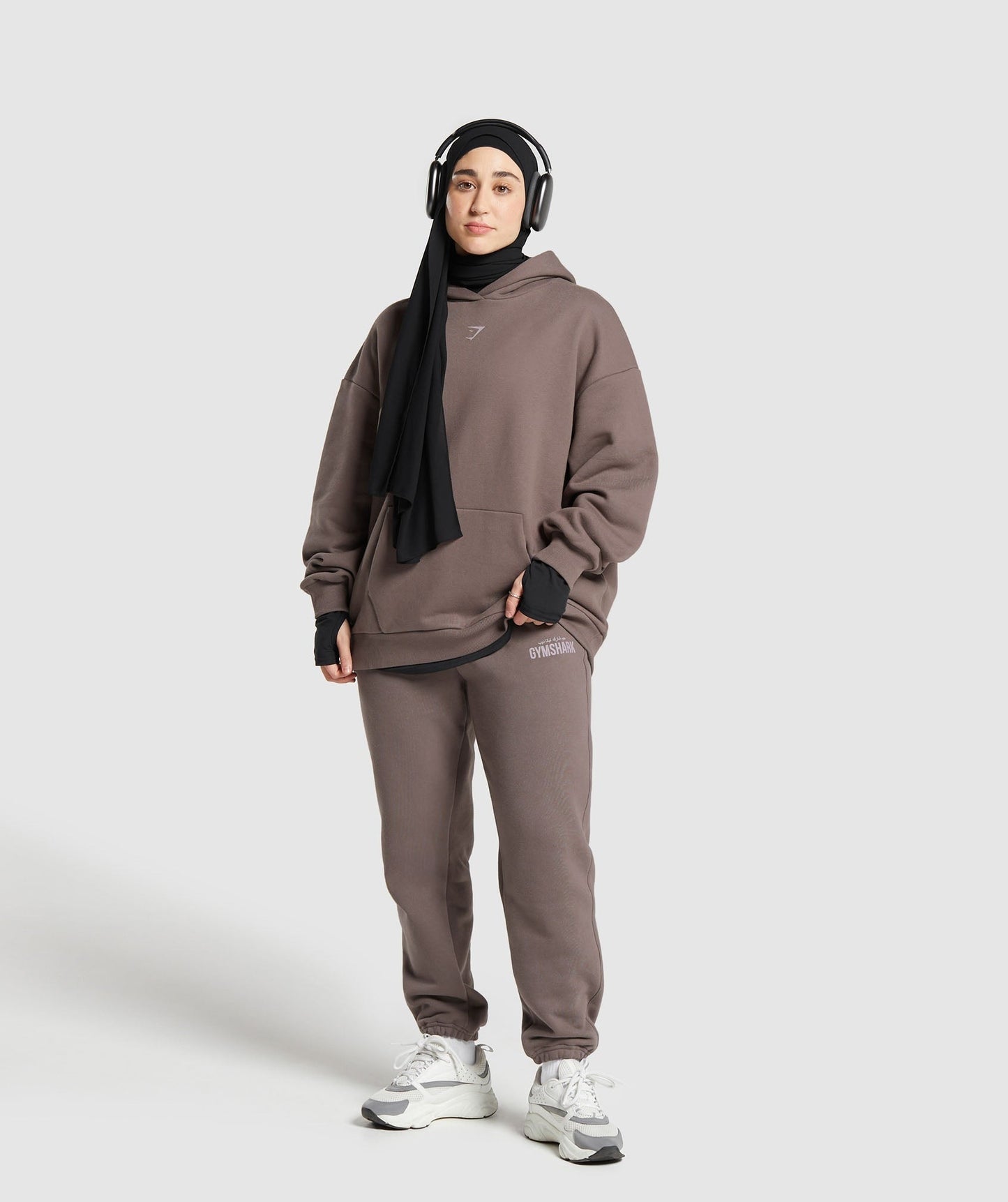 Gymshark GS X Leana Deeb Oversized Graphic Hoodie - Dusty Brown