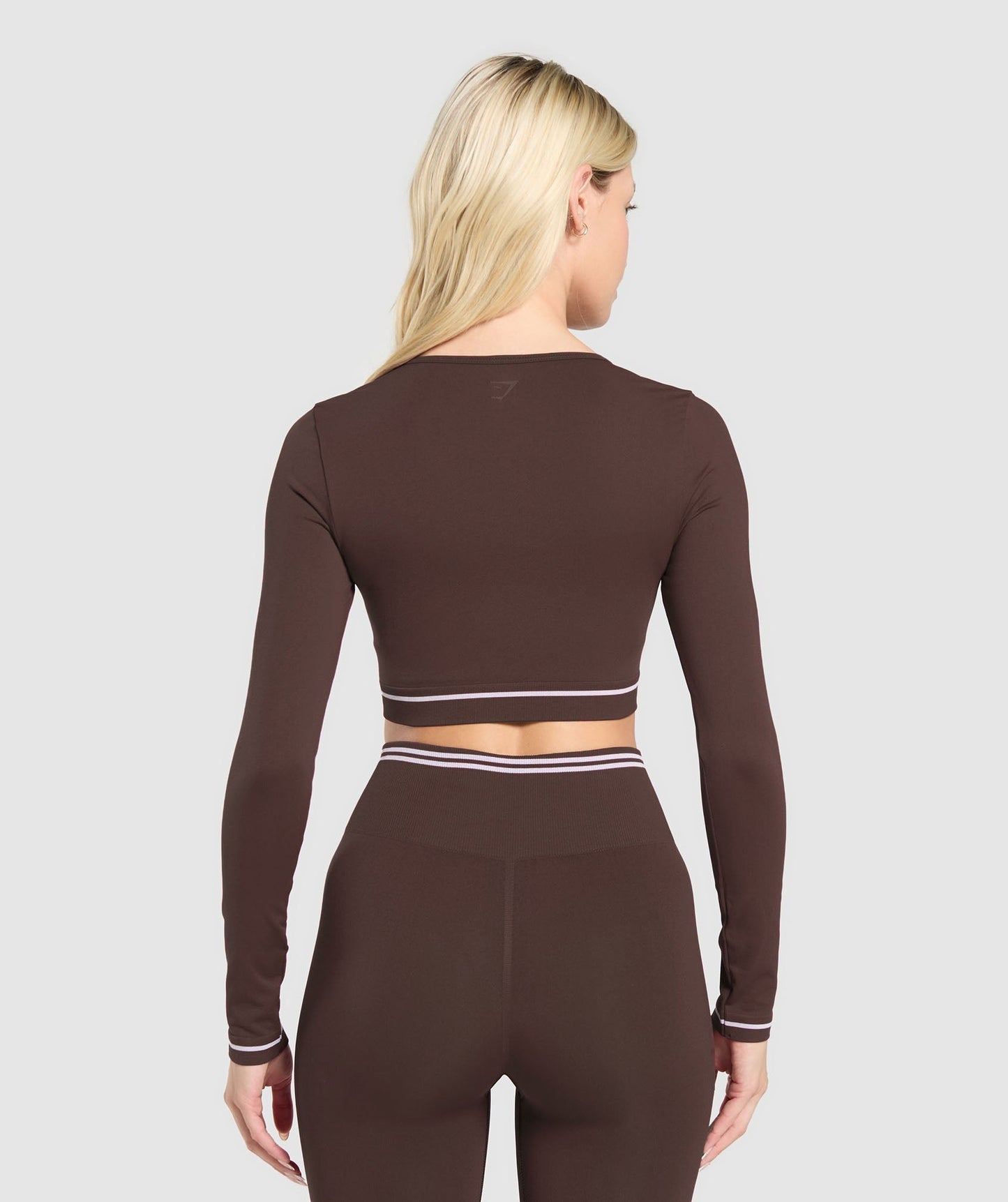 Gymshark Contrast Seamless Crop Top - Heritage Brown
