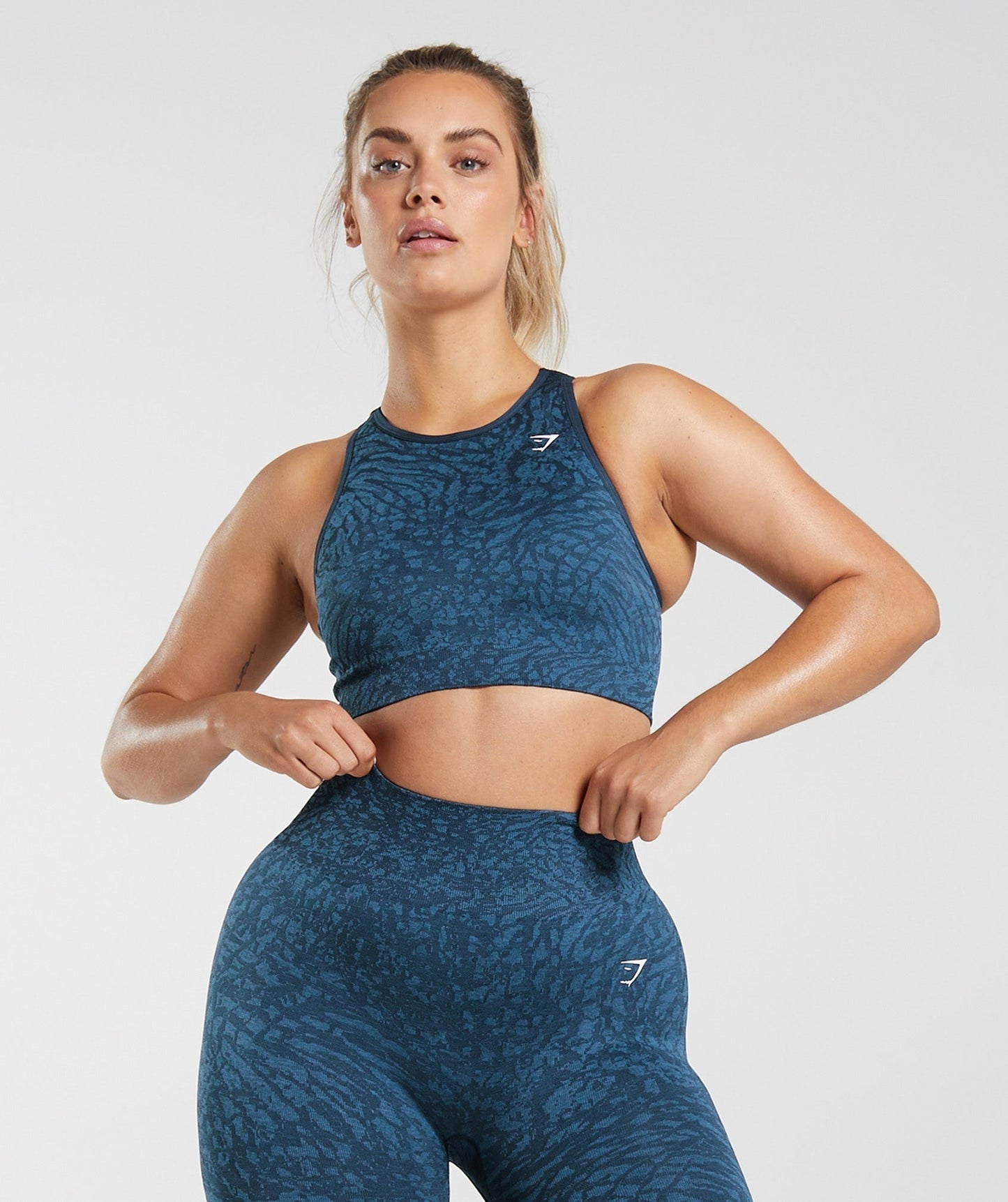 Gymshark Adapt Animal Seamless Sports Bra - Wild | Navy