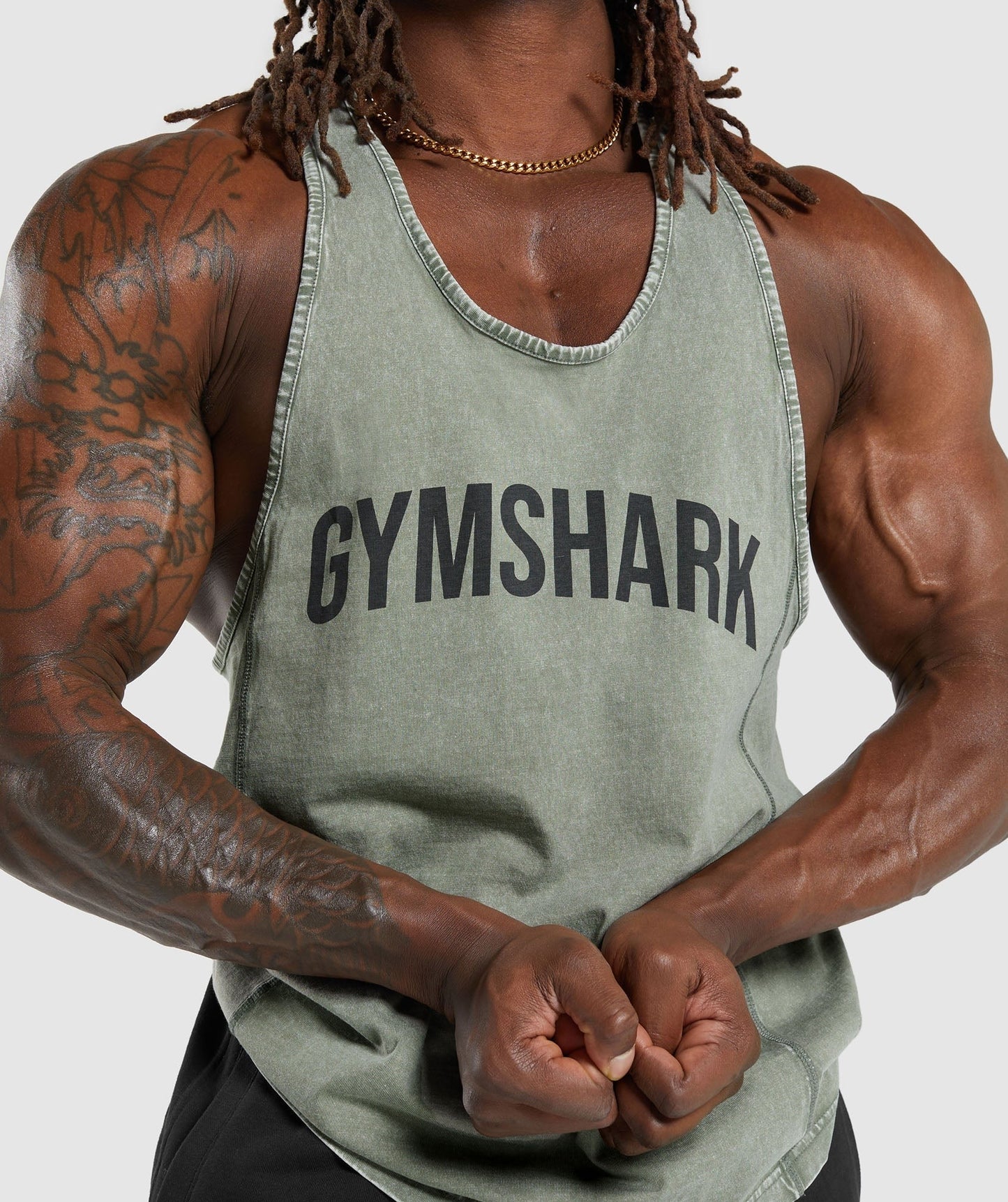 Gymshark Power Washed Stringer - Dusk Green