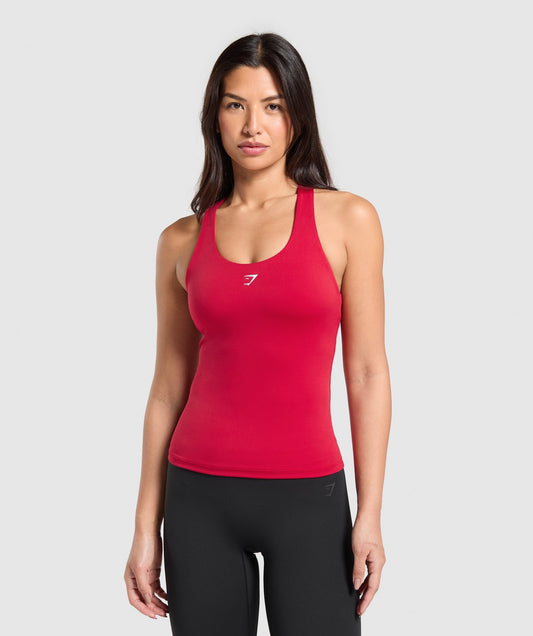 Gymshark Everyday Racer Back Tank with Shelf - Carmine Red