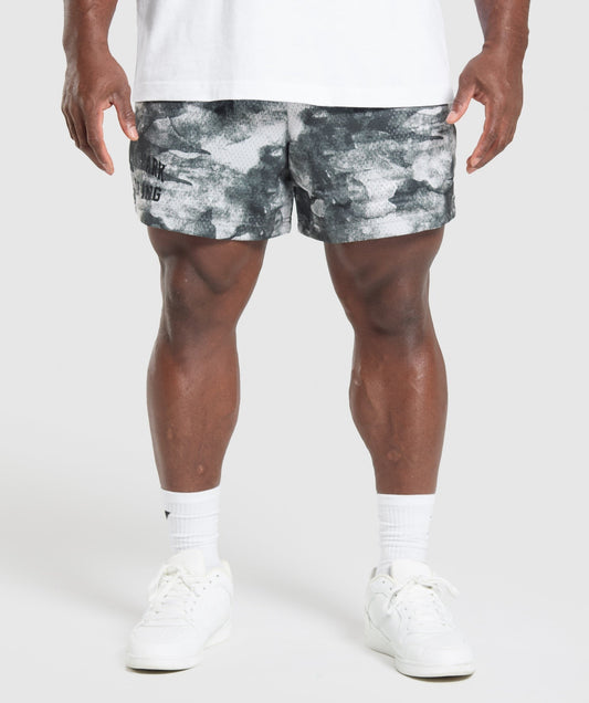 Gymshark Lifting Mesh 5" Shorts - Metal Grey