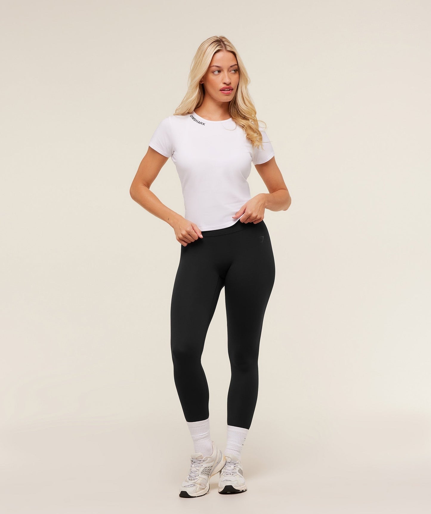 Gymshark Embroidered Logo Crop Top - White