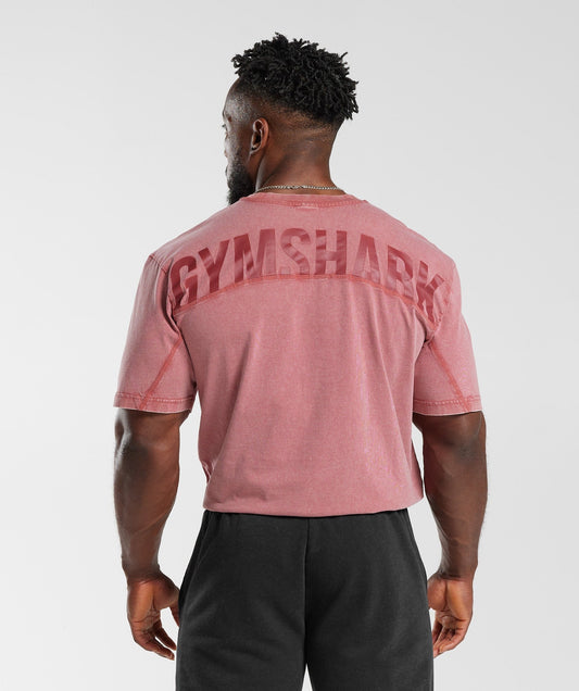 Gymshark Power Washed T-Shirt - Sundried Red
