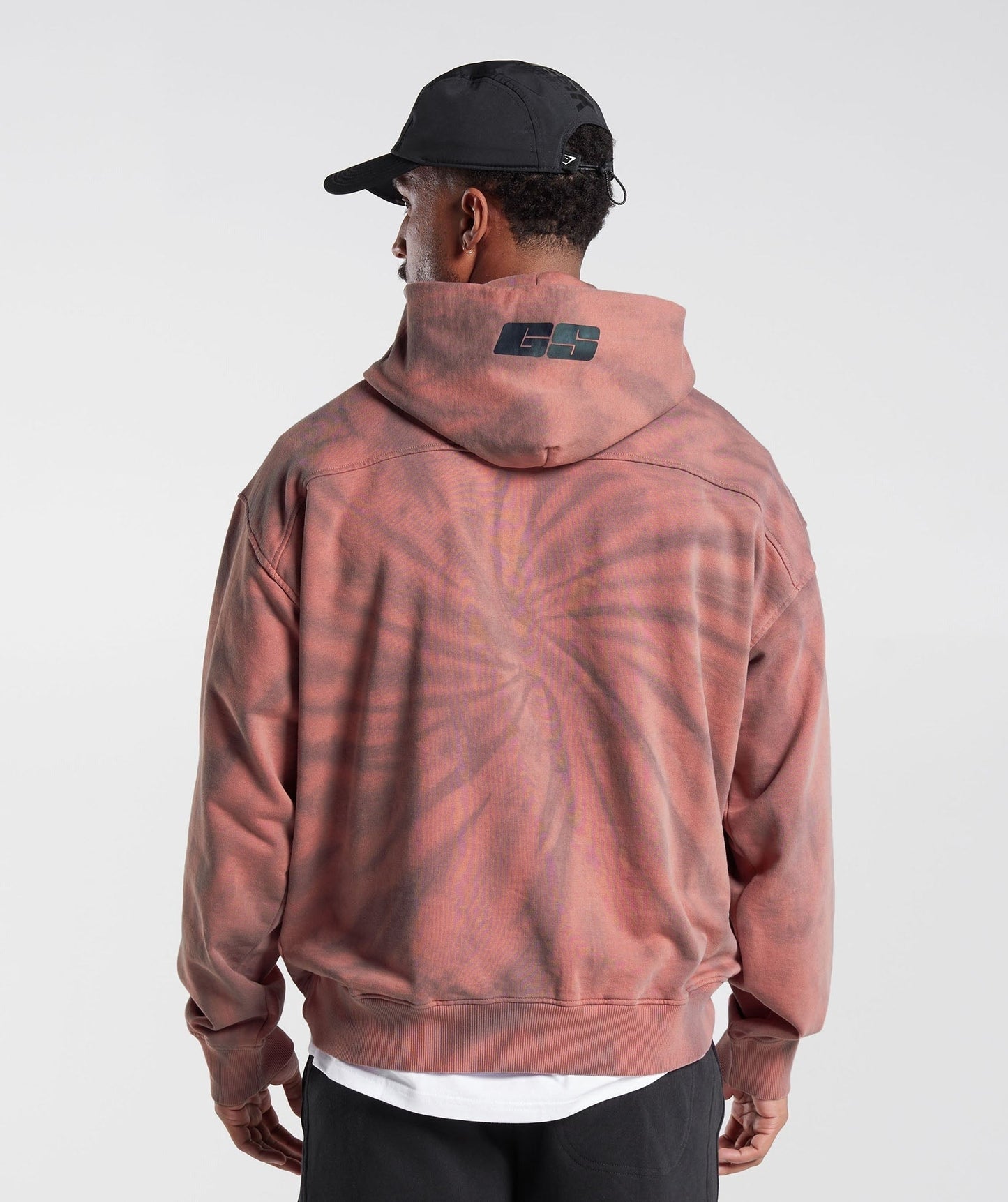 Gymshark Rest Day Hoodie - Terracotta Pink/Dusty Maroon/Spiral Optic Wash