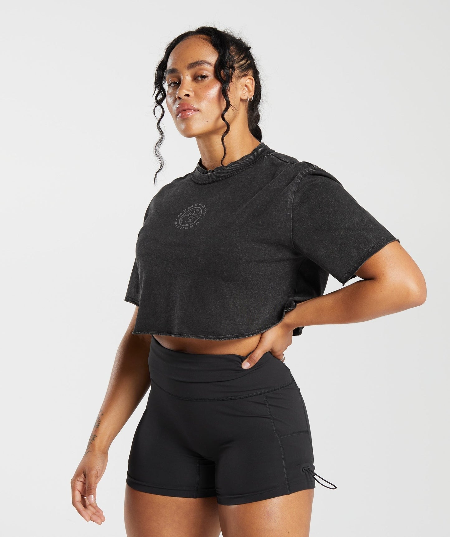 Gymshark Legacy Washed Crop Top - Black