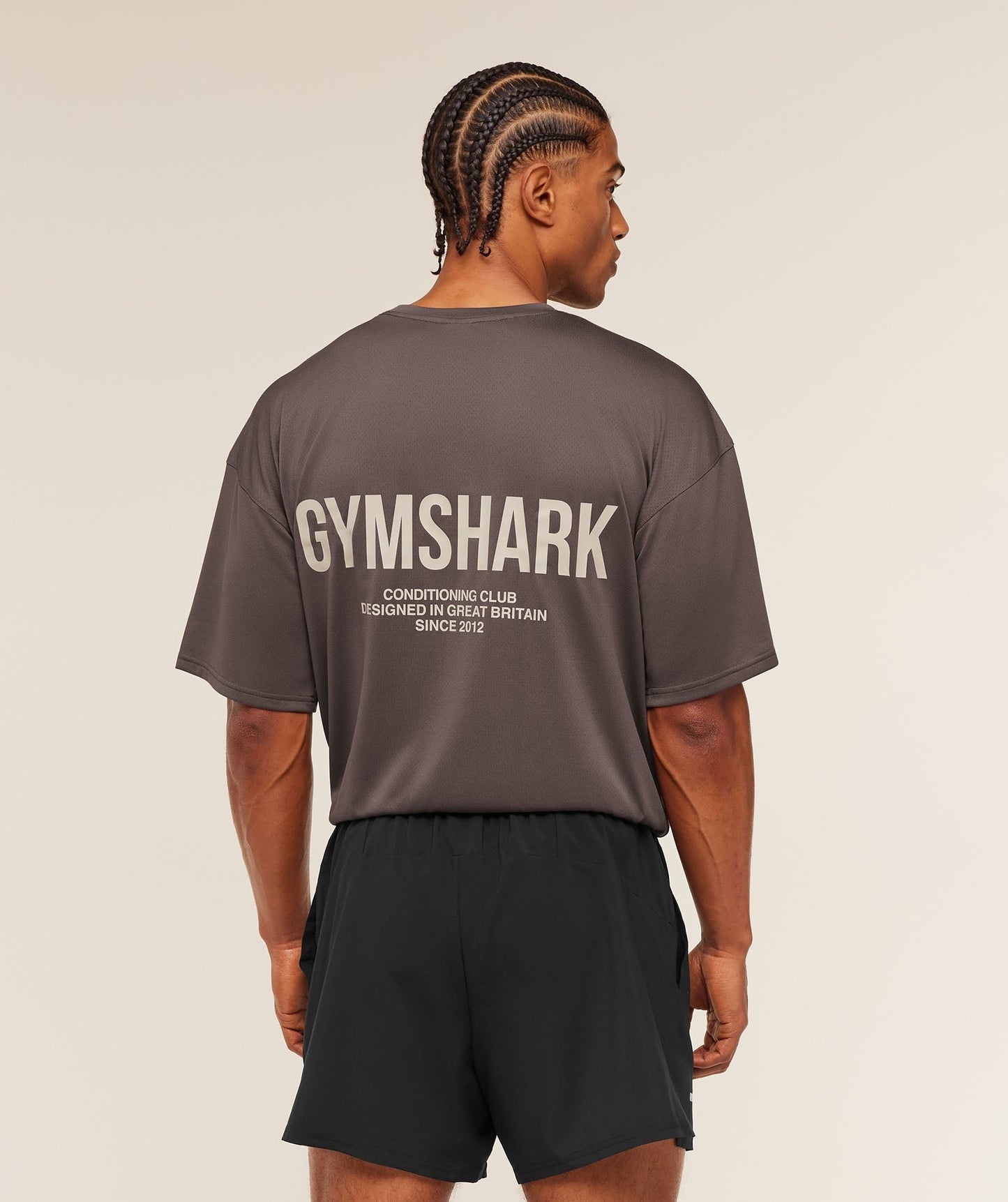 Gymshark Conditioning Club Oversized T-Shirt - Cool Brown/Tinted White