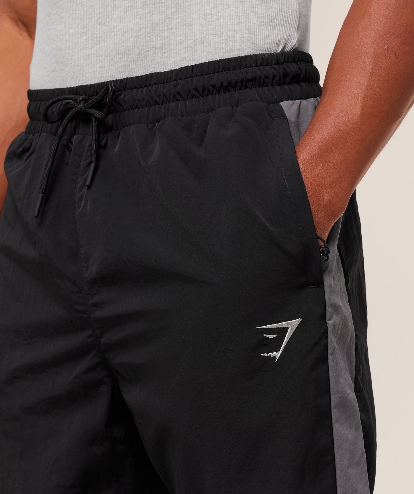 Gymshark Retro Track Pants - Black/Dark Grey/Smokey Grey