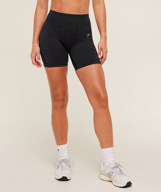 Gymshark Adapt Animal X Whitney Shorts - Black / Asphalt Grey