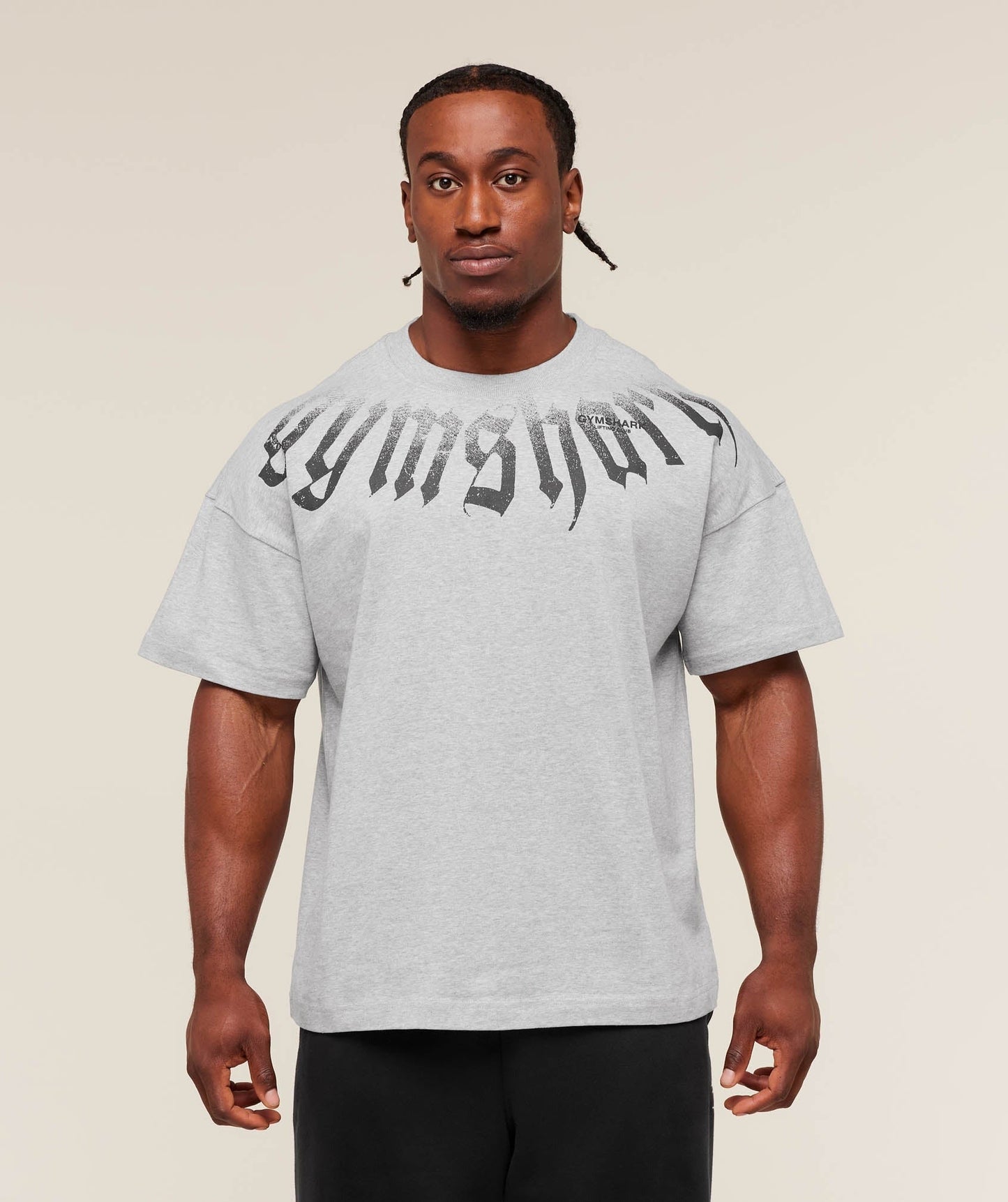 Gymshark Fade Graphic T-Shirt - Light Grey Core Marl