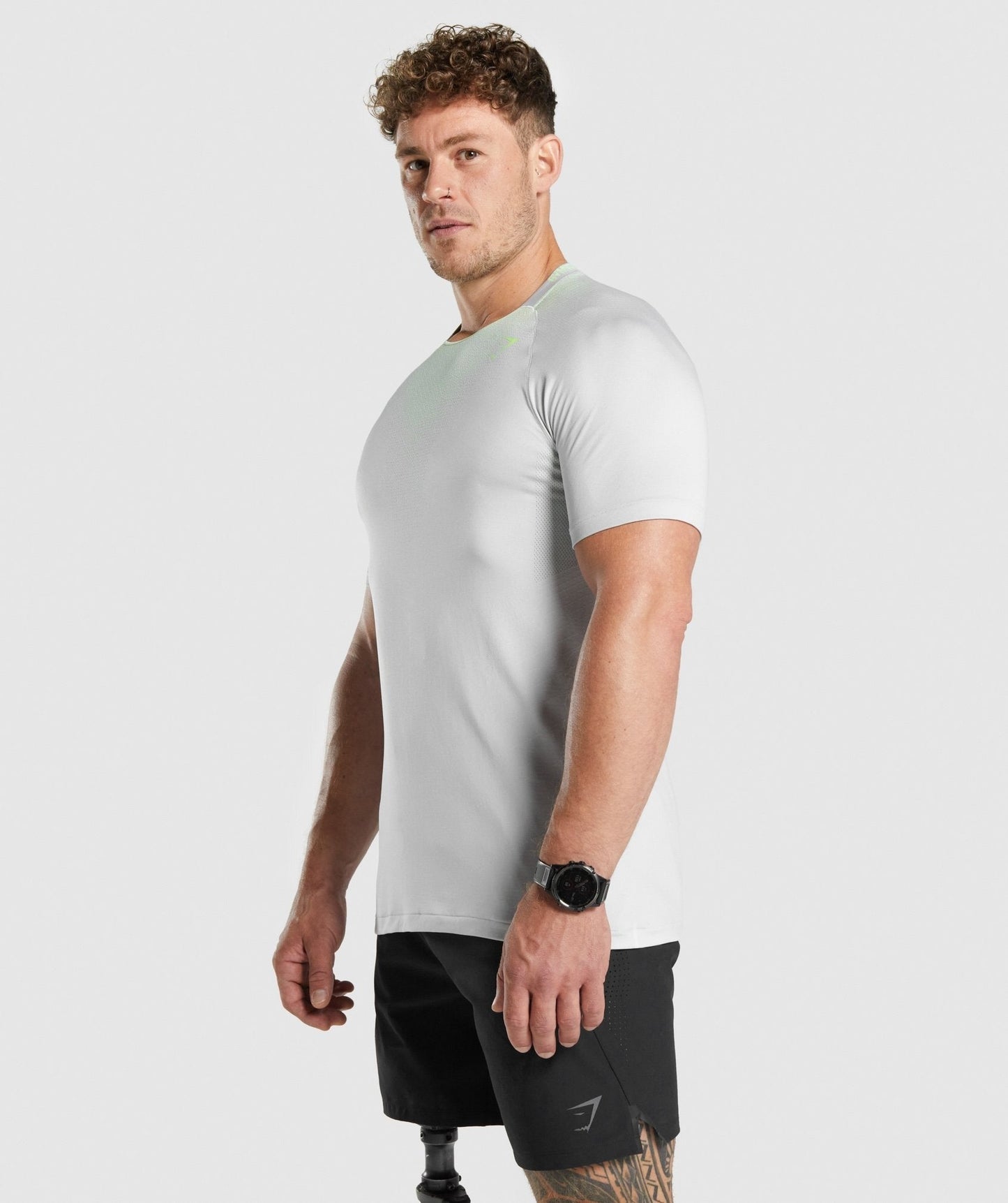Gymshark Apex Contrast Seamless T-shirt - Light Grey