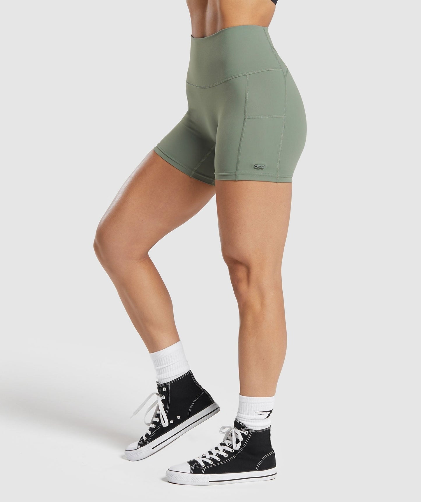 Gymshark Legacy Logo Tight Shorts - Unit Green