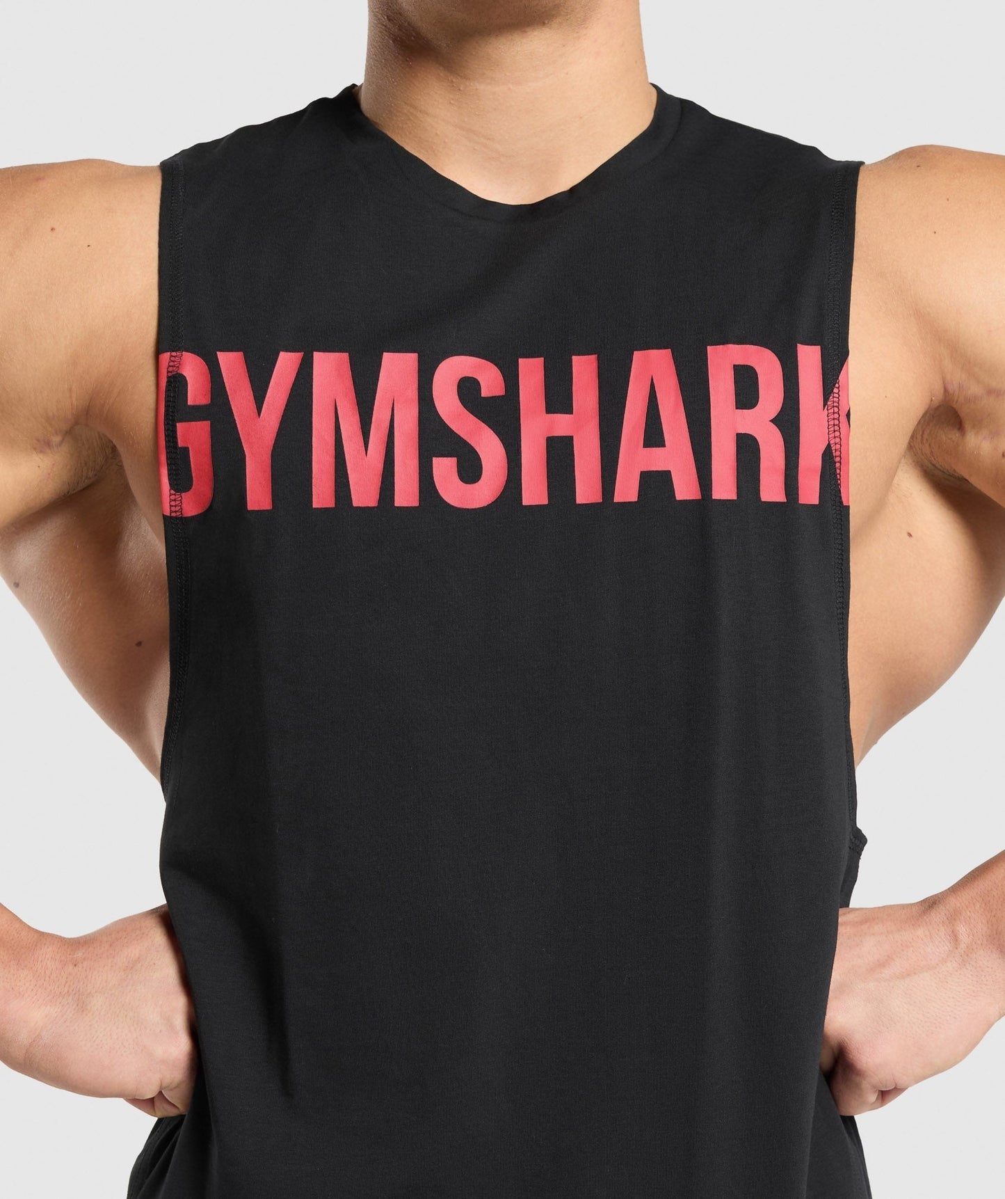 Gymshark Prime Drop Arm Tank - Black/Vivid Red