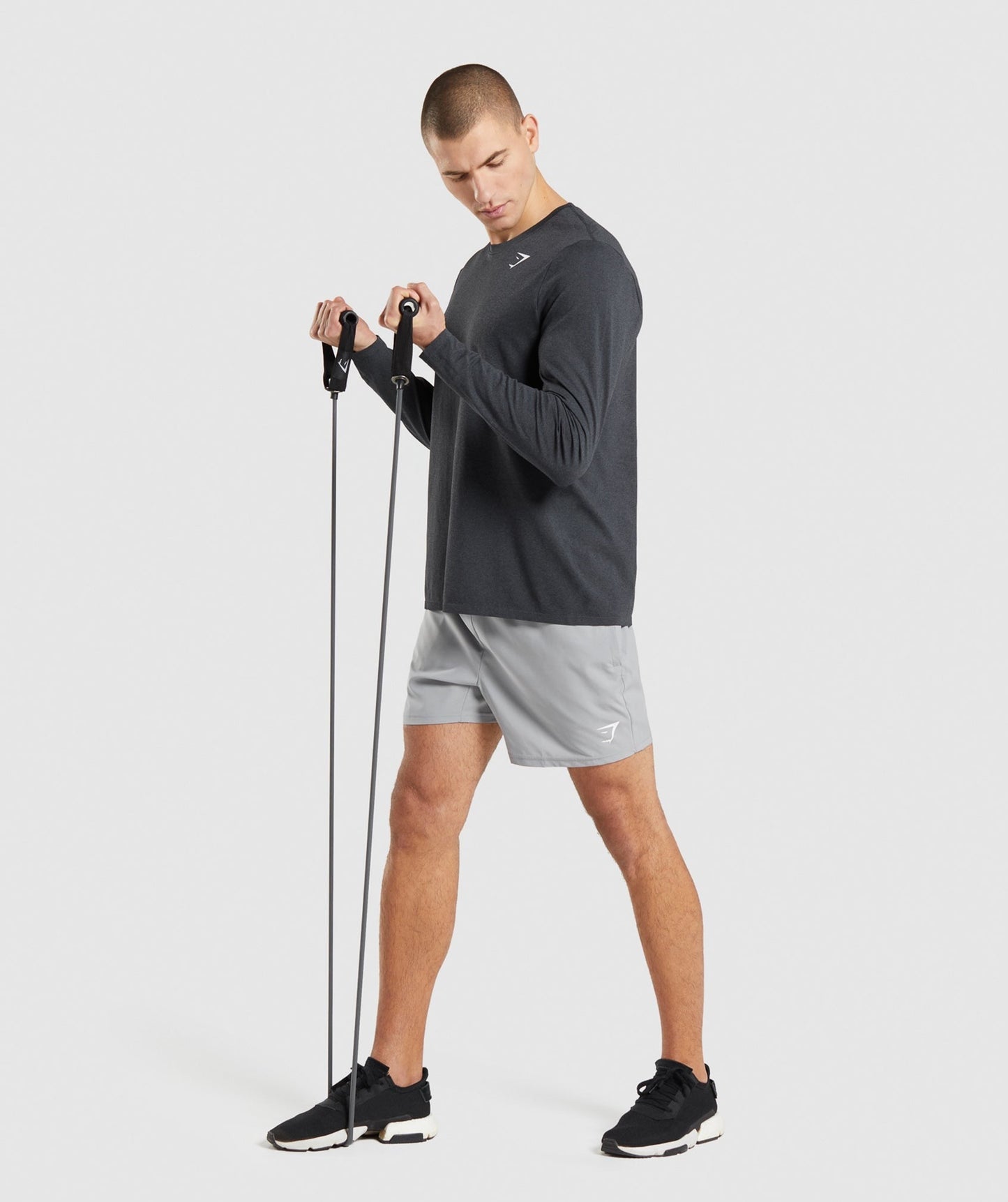 Gymshark Arrival Seamless Long Sleeve T-Shirt - Black Marl