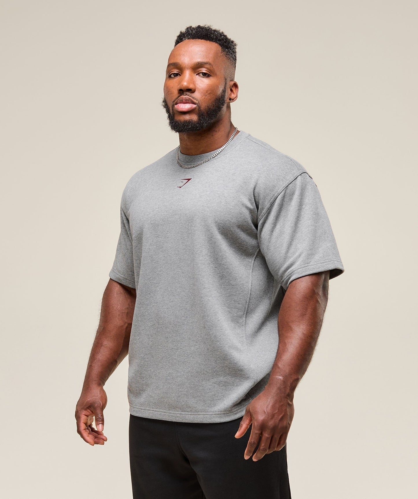 Gymshark Power Short Sleeve Crew - Charcoal Core Marl