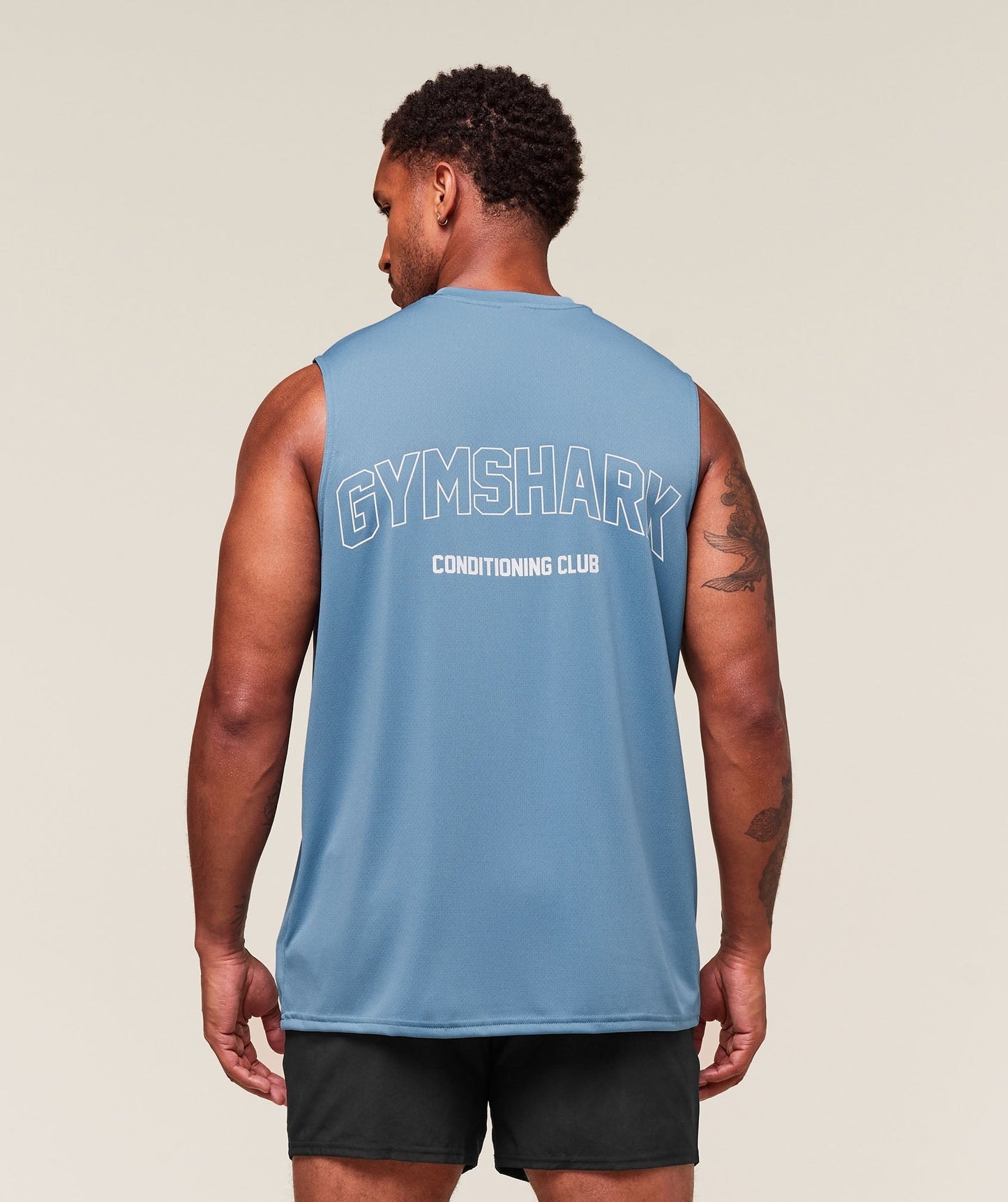 Gymshark Hybrid Athlete Cut Off Tank - Classic Blue