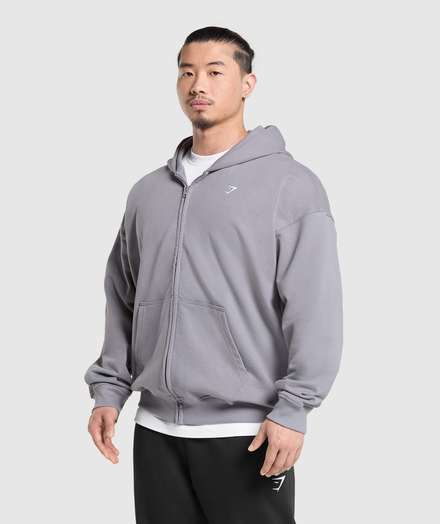 Gymshark Atlas Zip Up Hoodie - Medium Grey