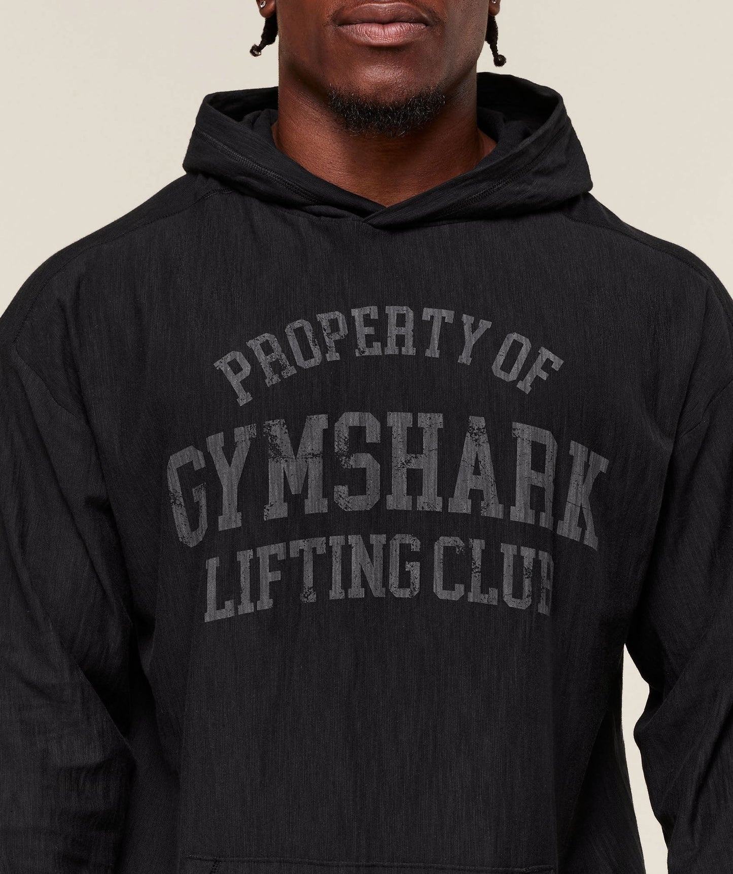 Gymshark Lightweight Slub Textured Hoodie - Black