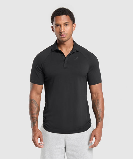 Gymshark Seamless Polo Shirt - Black