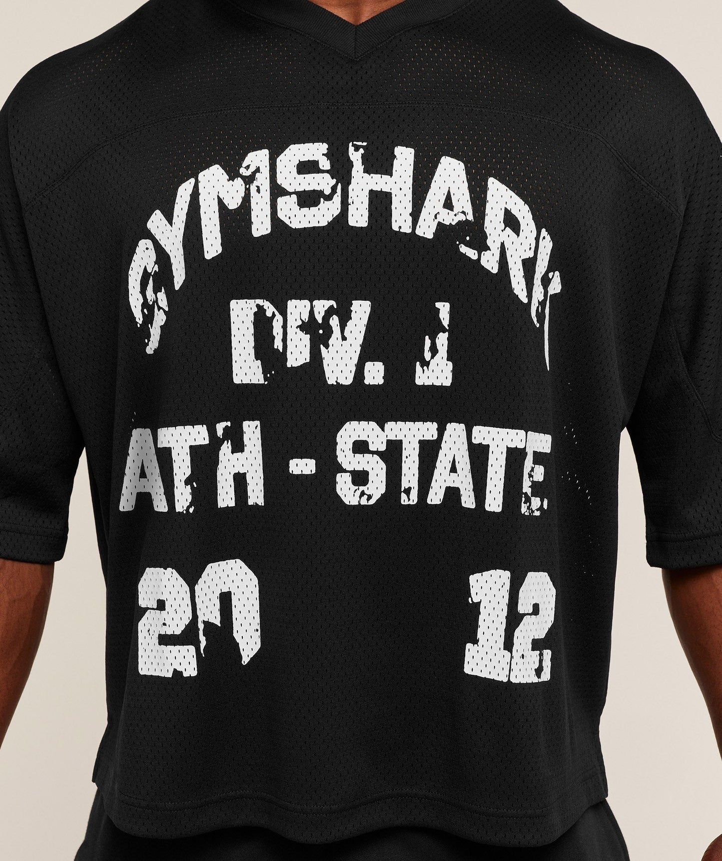 Gymshark Graphic Mesh Oversized T-Shirt - Black