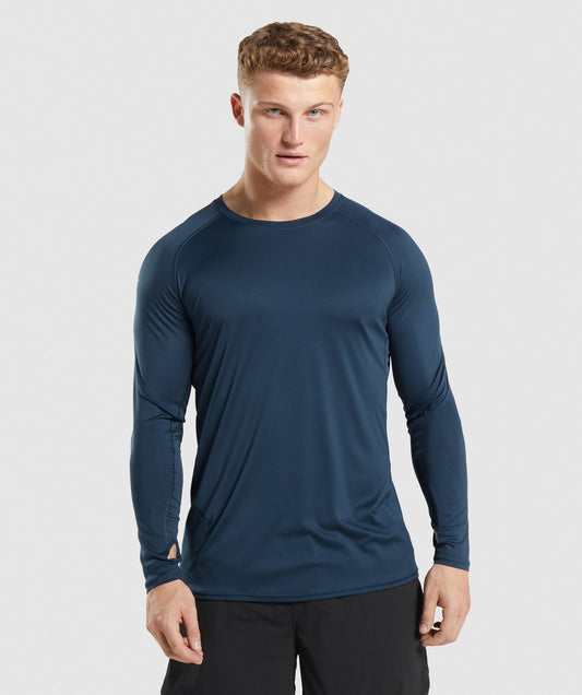 Gymshark Speed Evolve Long Sleeve T-Shirt - Navy