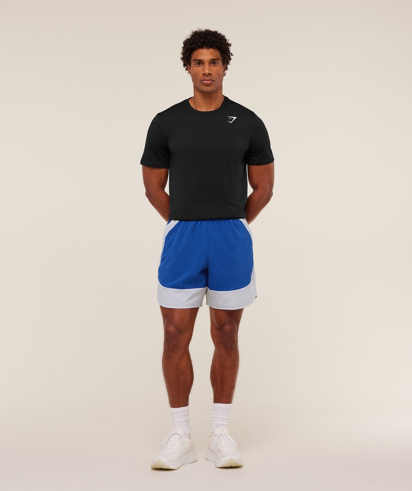 Gymshark Sport 25 Block 7" Shorts - Athletic Blue/Light Grey