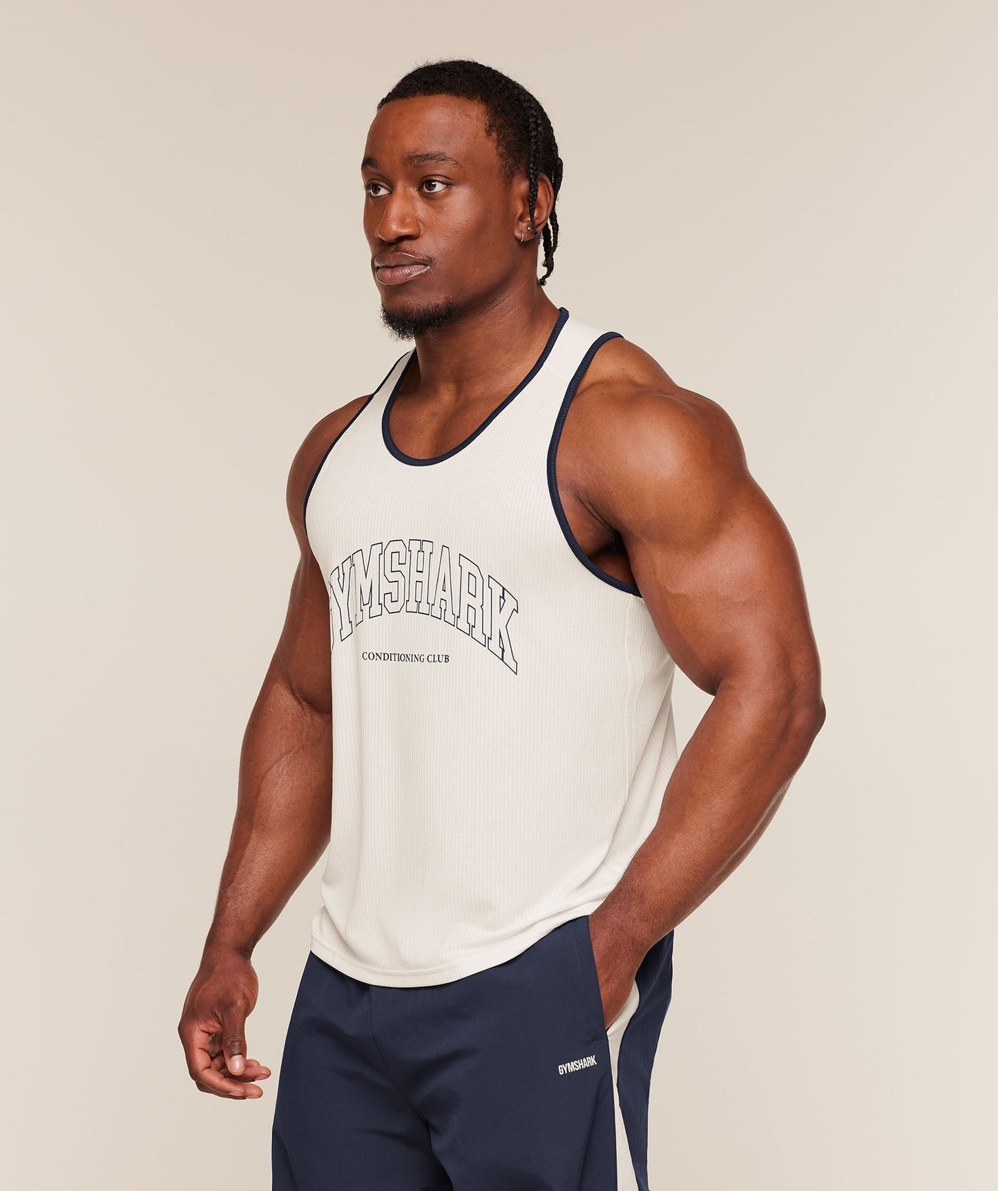 Gymshark Collegiate Tech Tank - Soft White