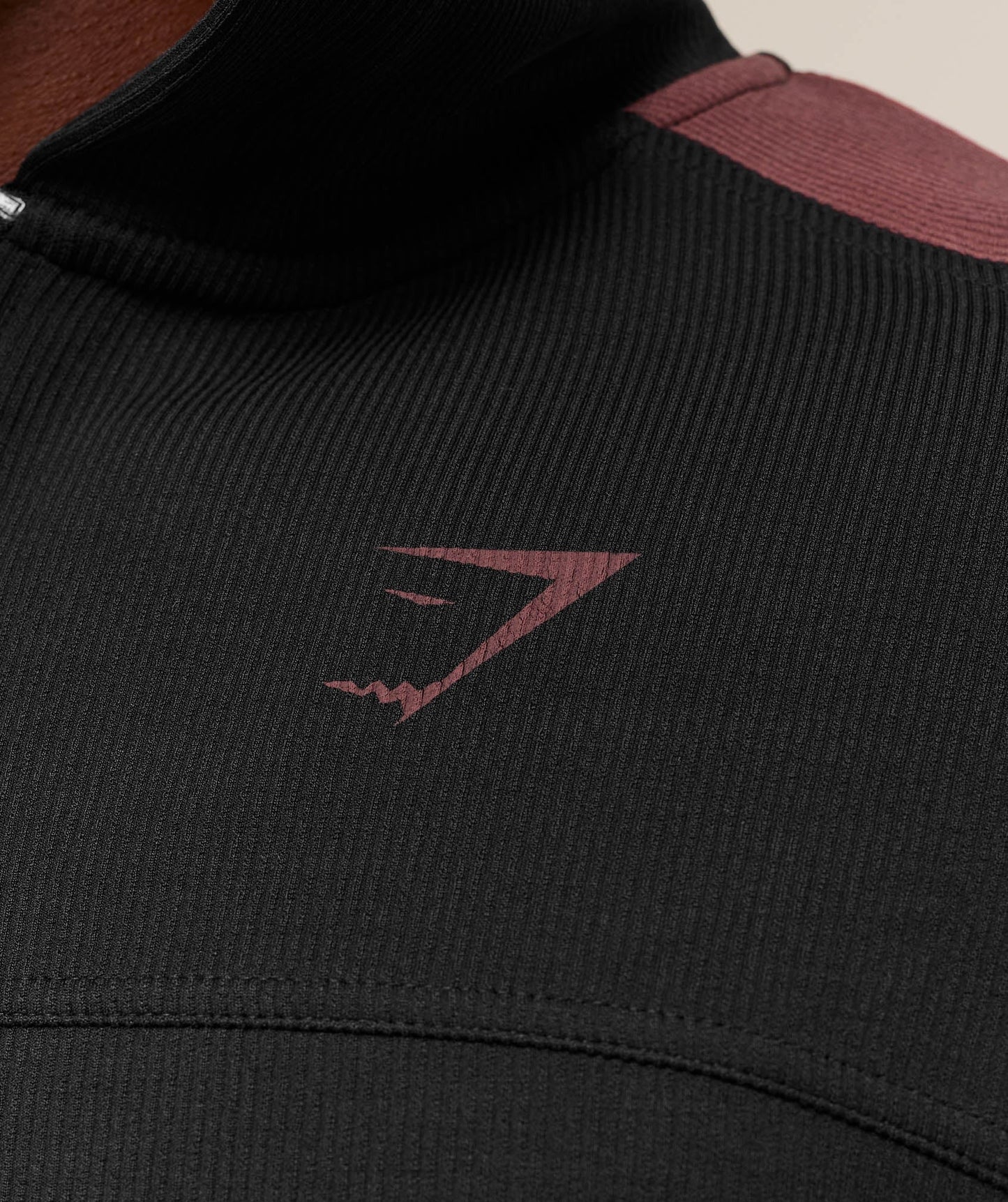 Gymshark Bodybuilding Zip Up Hoodie - GS Black/GS Burgundy Brown