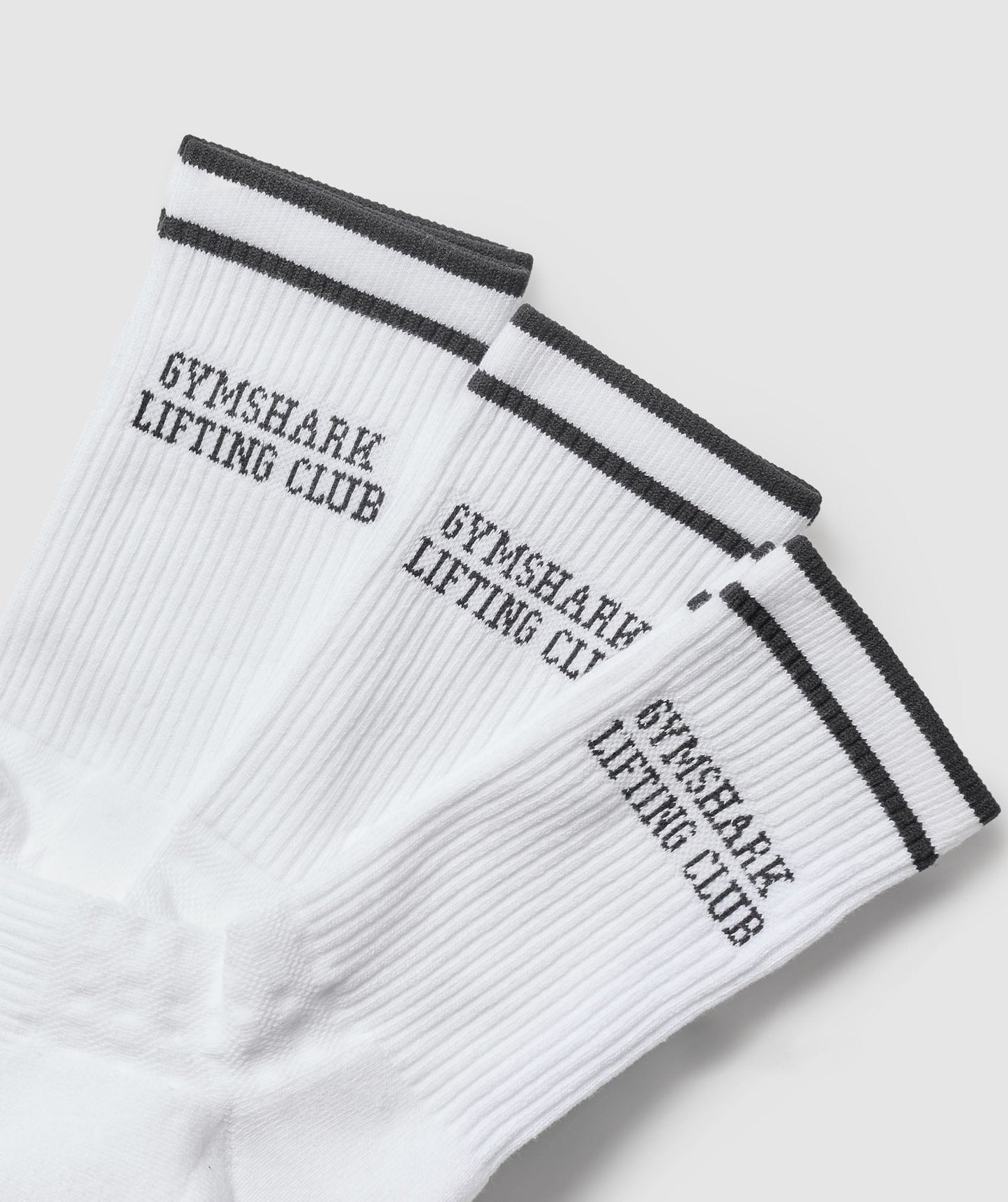 Gymshark Lifting Club Graphic Crew 3pk - White/Black