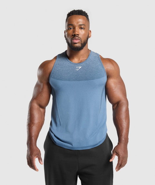 Gymshark Shadow Seamless Stringer - Faded Blue