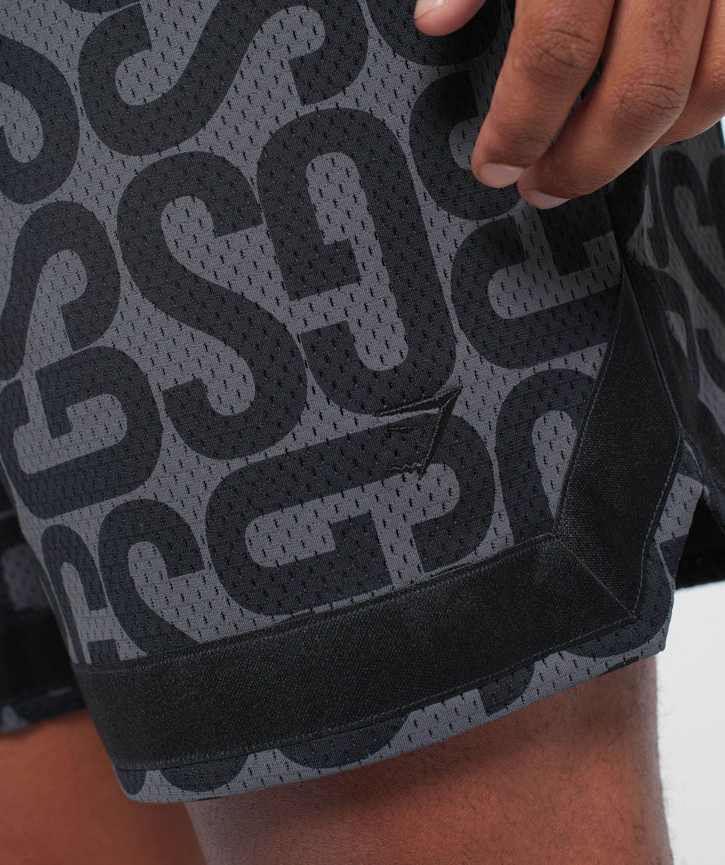 Gymshark Monogram Mesh Shorts - Black/Onyx Grey