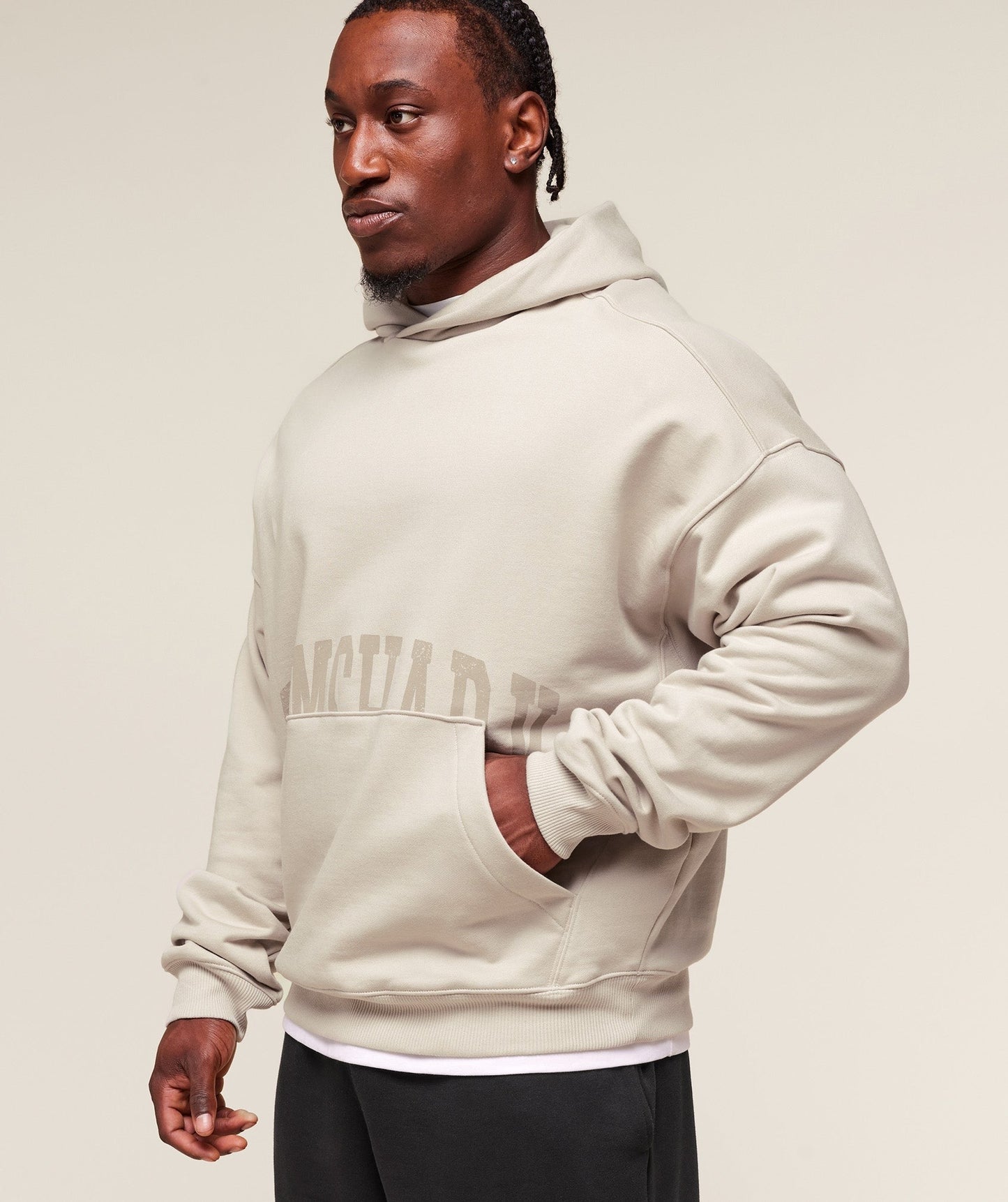 Gymshark Pocket Graphic Hoodie - Pebble Grey