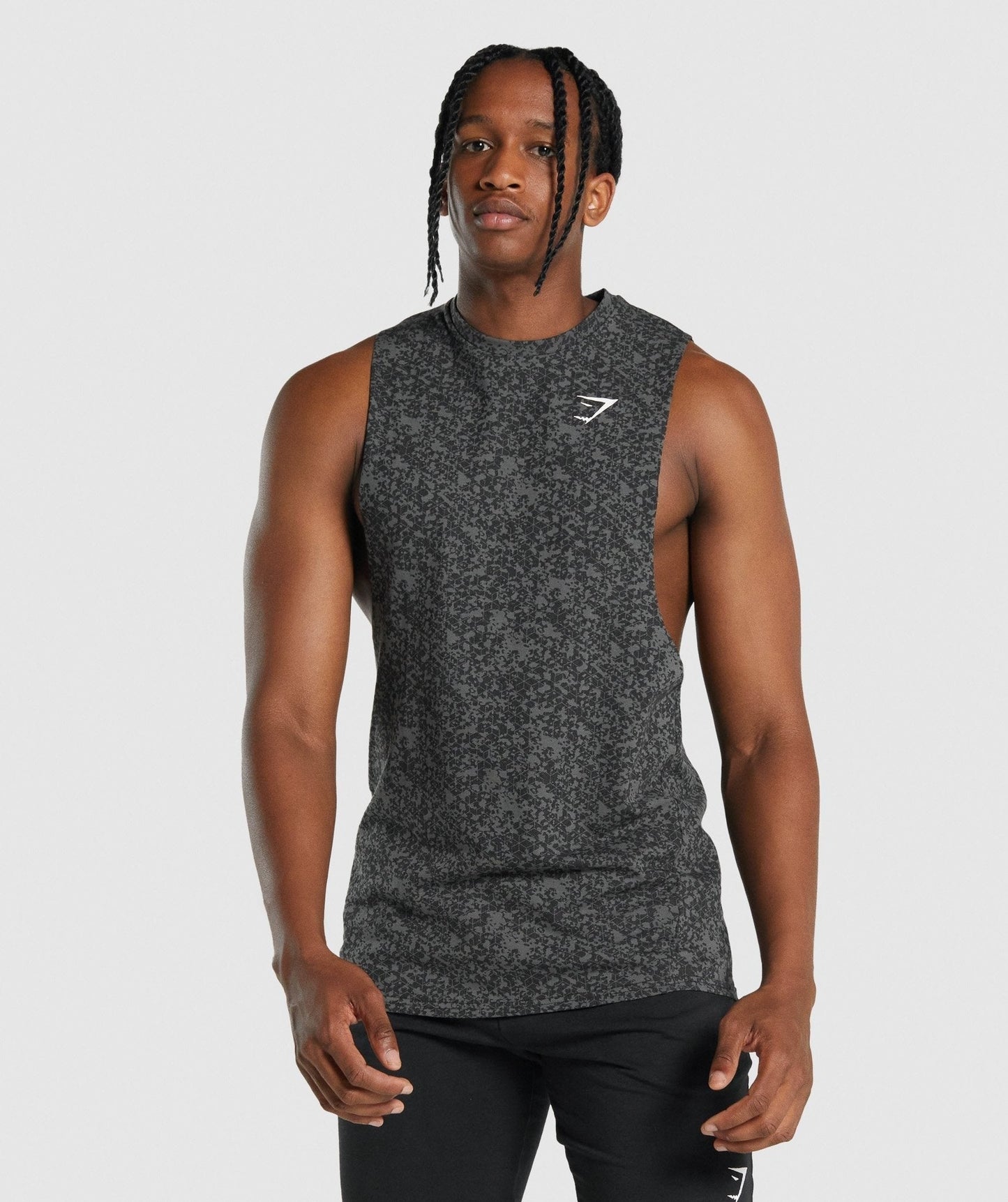 Gymshark Critical 2.0 Drop Arm Tank - Charcoal Print