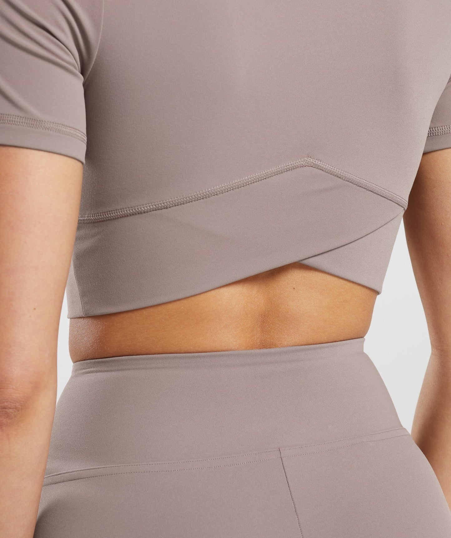 Gymshark Crossover Crop Top - Washed Mauve
