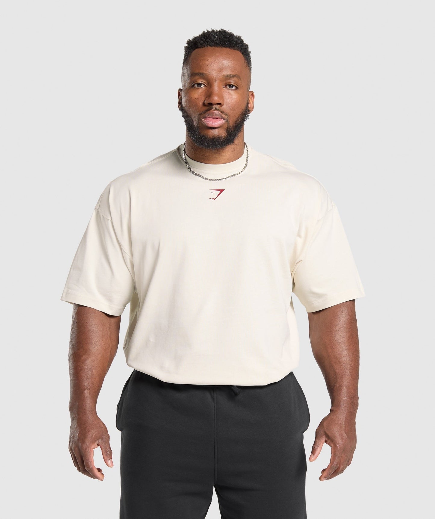 Gymshark Lifting Club T-Shirt - Oat White/Conditioning Red