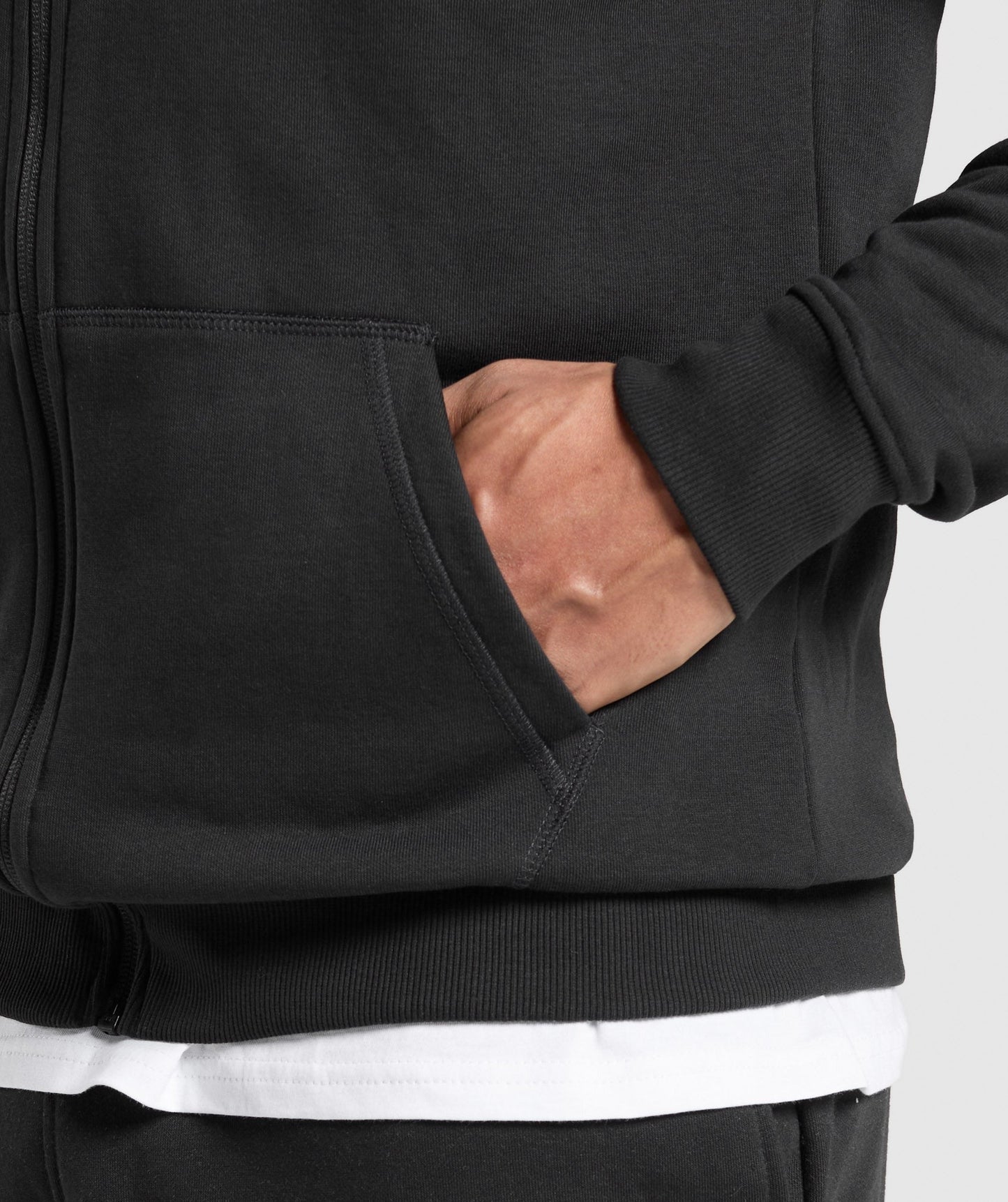 Gymshark Crest Zip Up Hoodie - Black