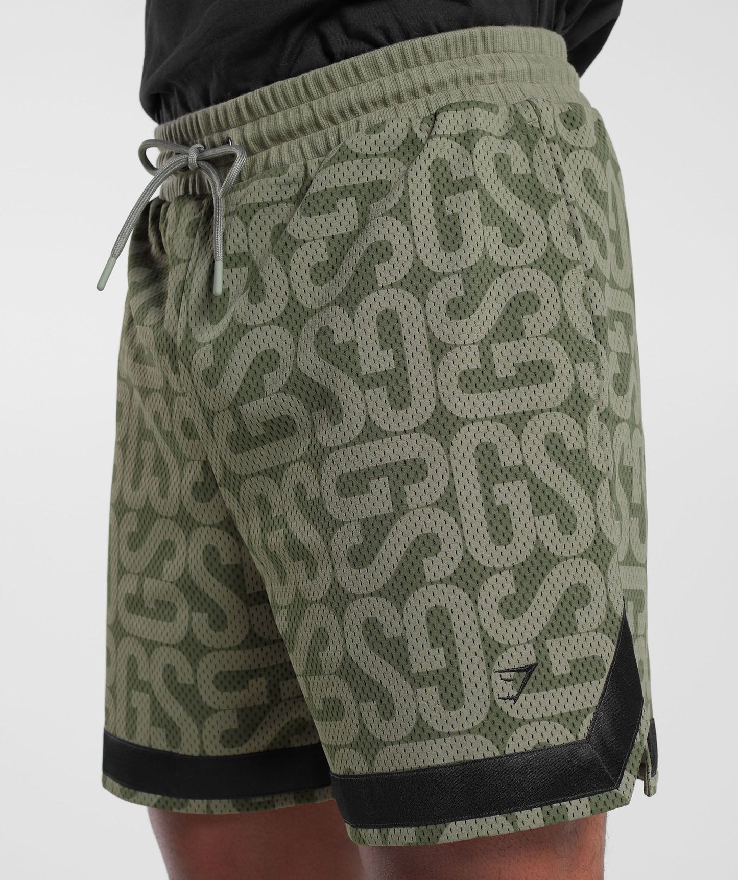 Gymshark Monogram Mesh Shorts - Dusty Olive