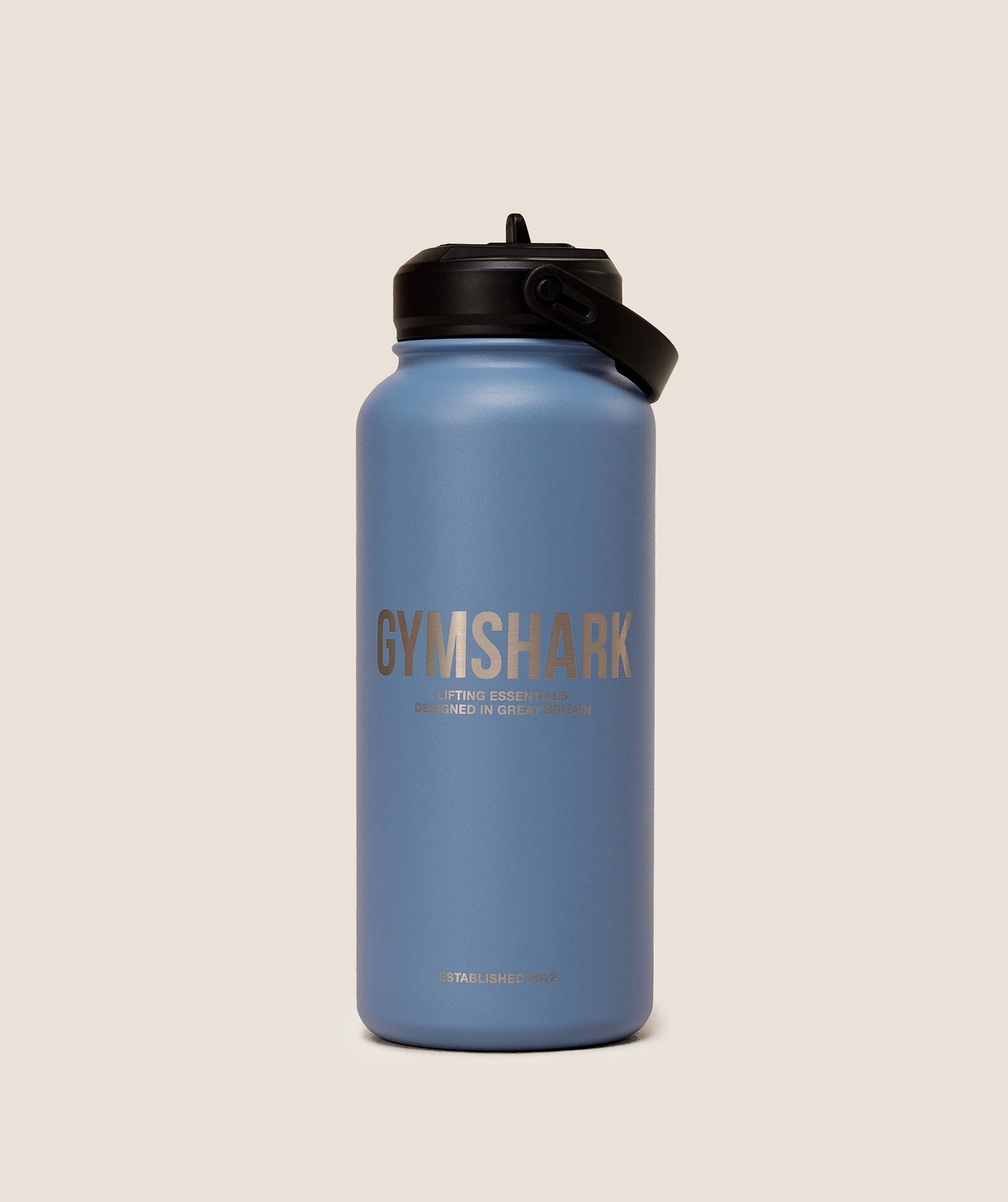 Gymshark Metal Insulated Straw Bottle 1L - Worn Blue